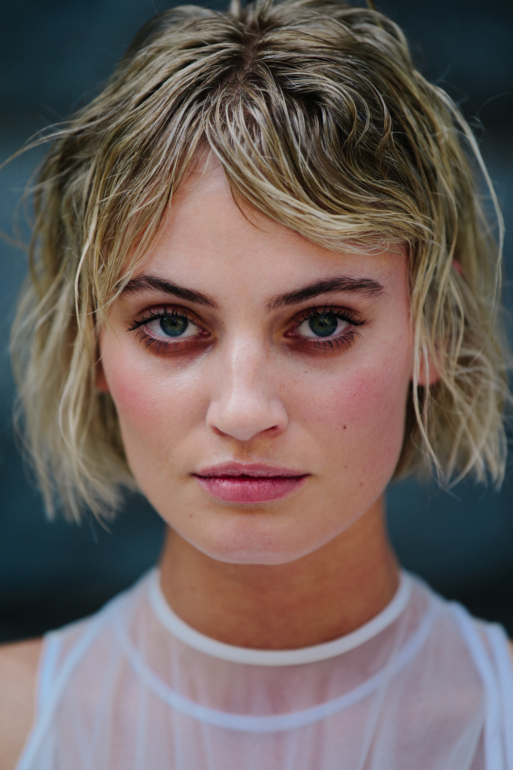 Portrait of model with blue eyes