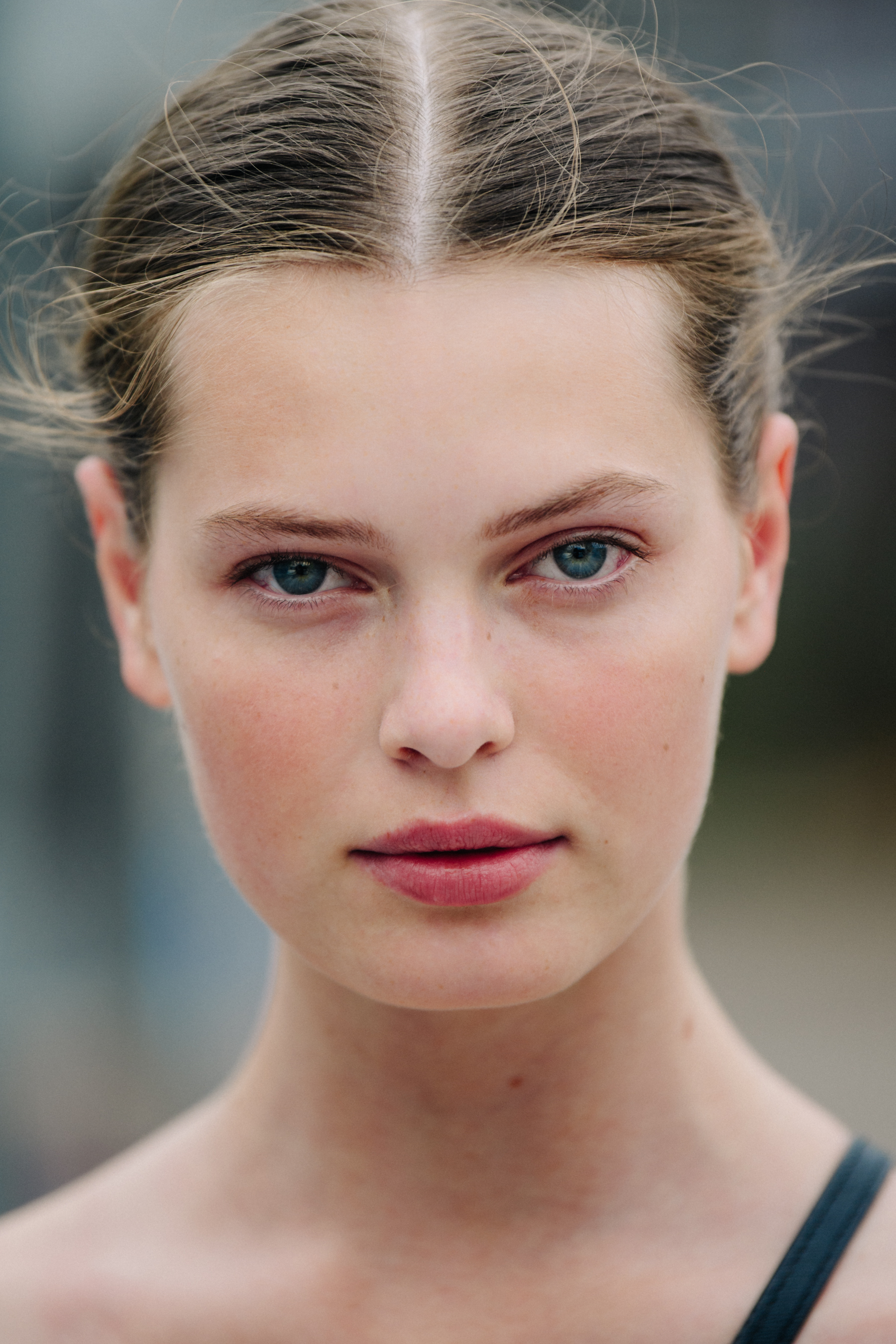 Portrait of model with blue eyes