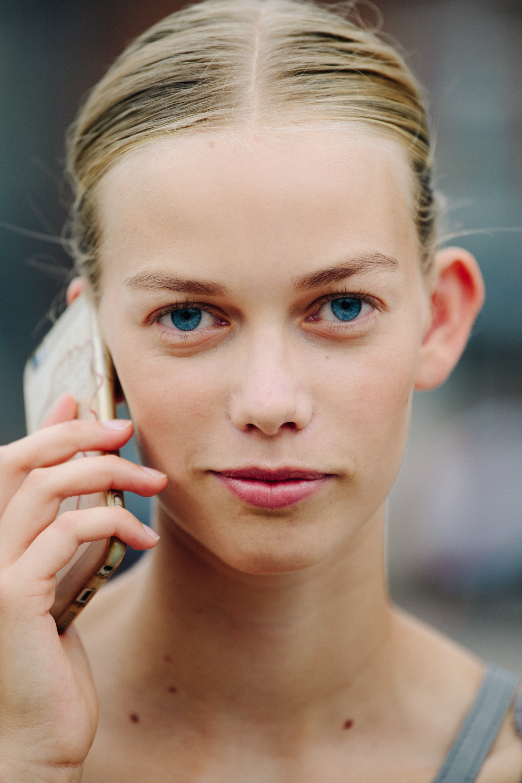 Portrait of model with blonde hair