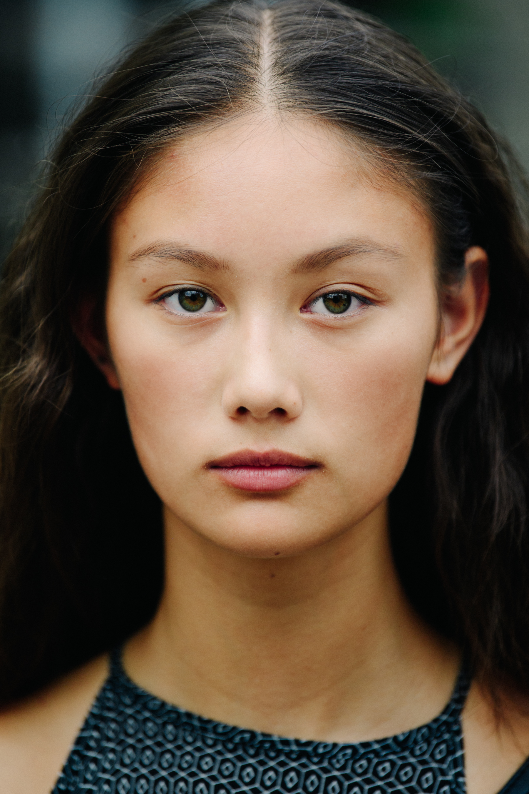 Portrait of model with green eyes