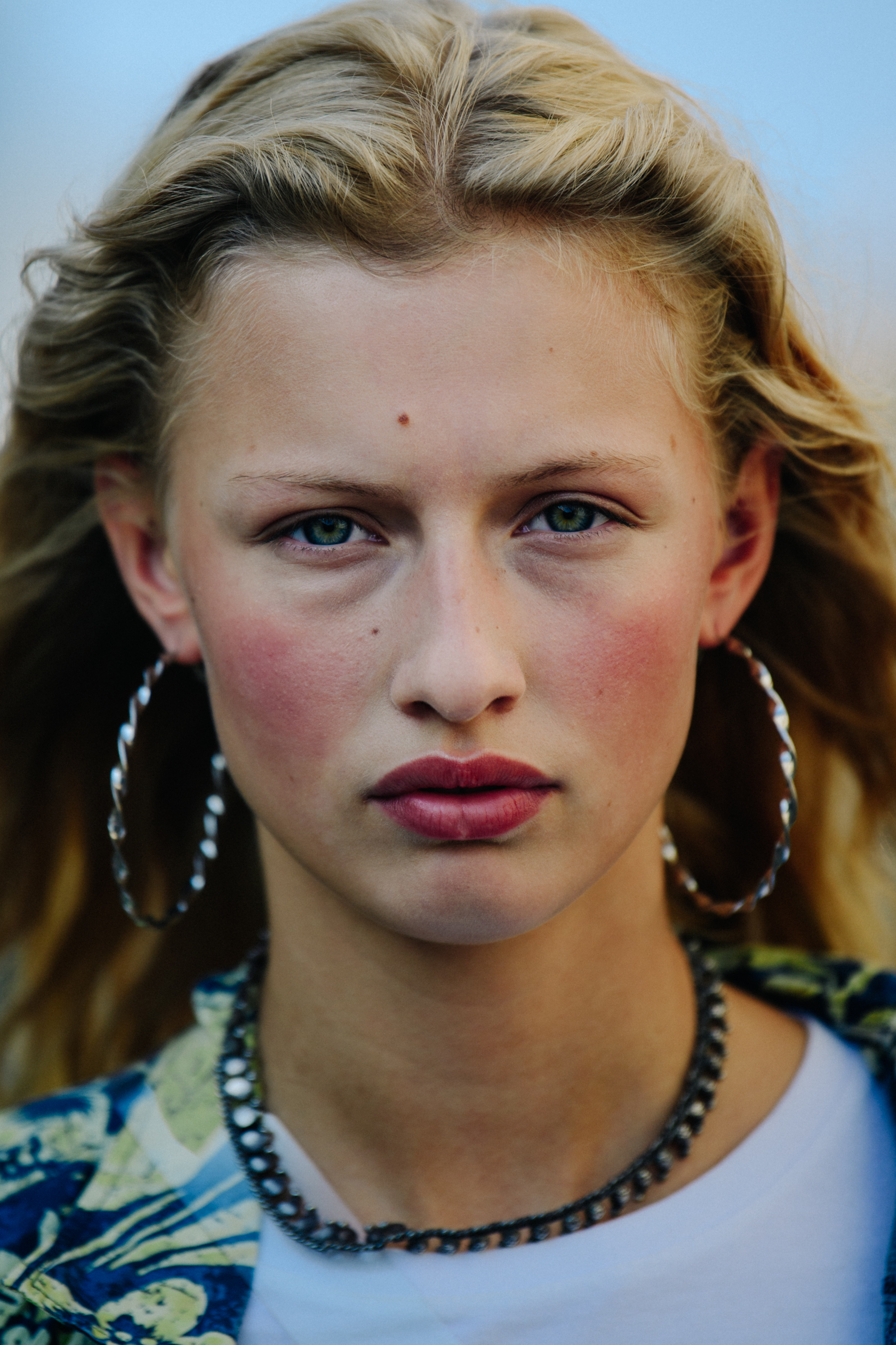 Portrait of model with green eyes