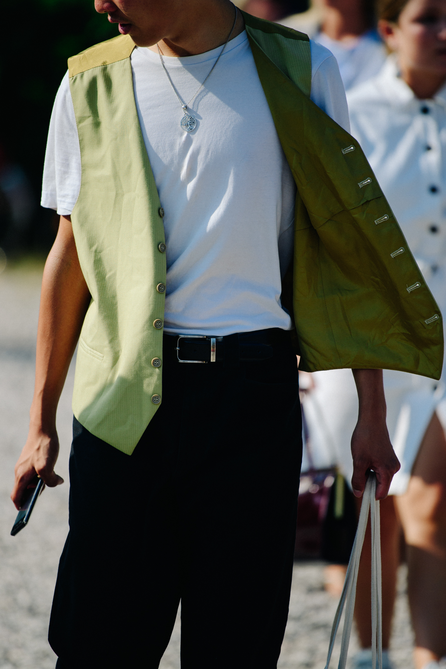 Asian man wearing yellow waistcoat
