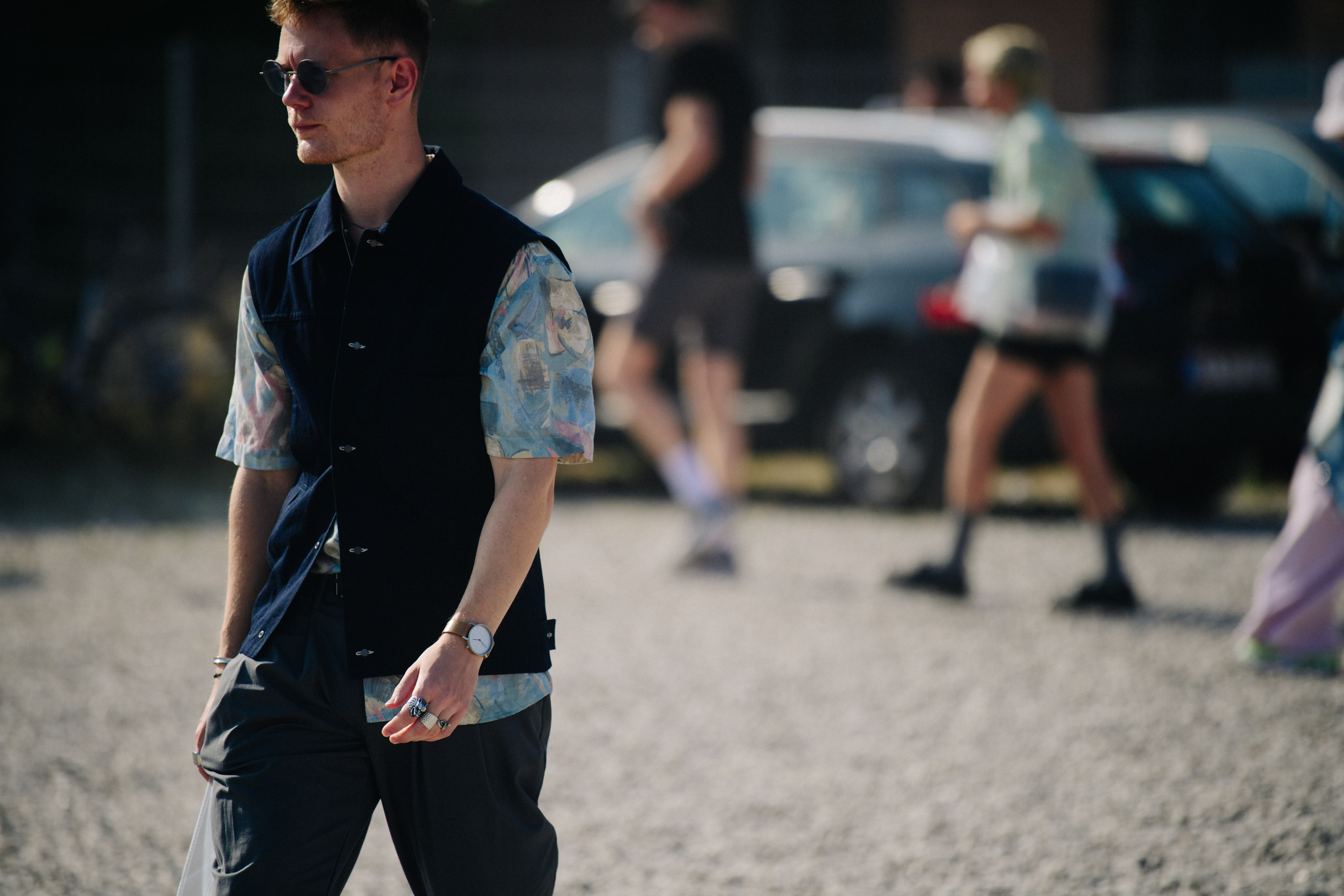 Man wearing pattern shirt
