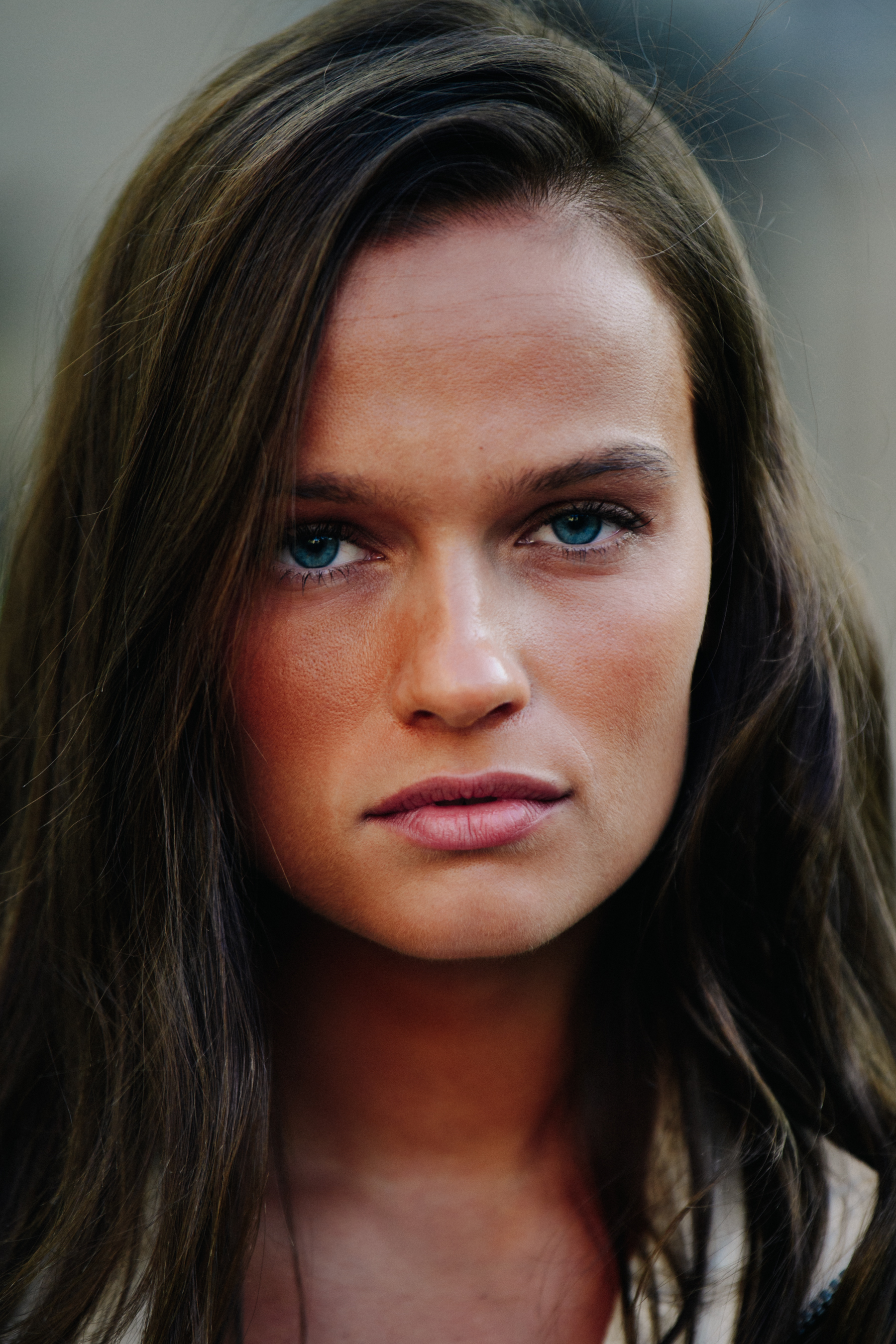 Portrait of model with blue eyes