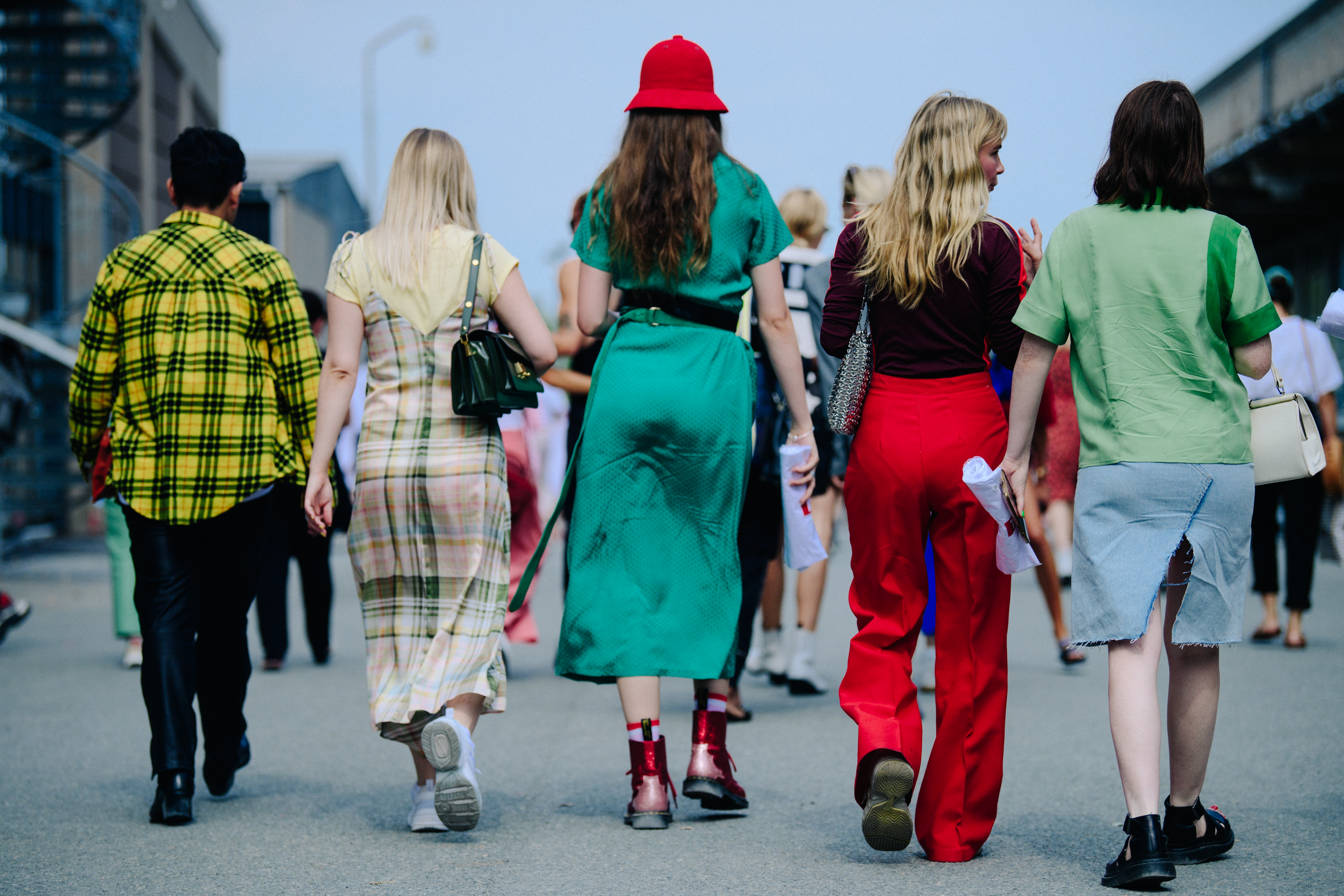 A group of fashionably dressed people