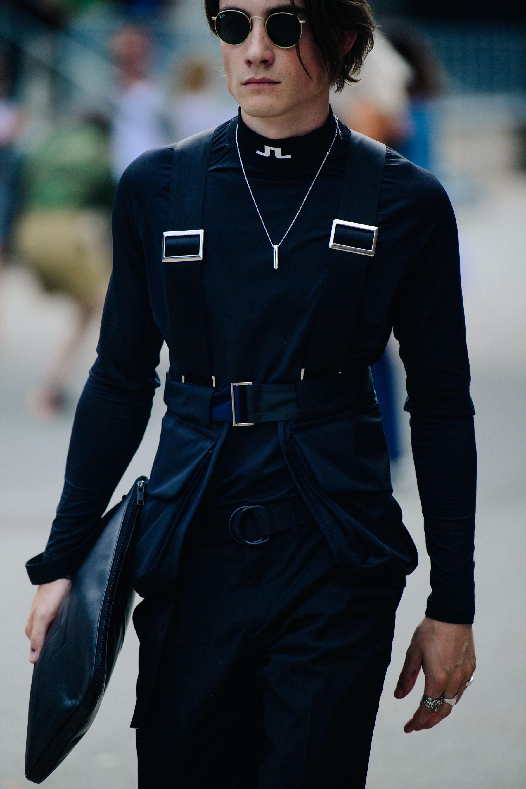 Man wearing all black outfit