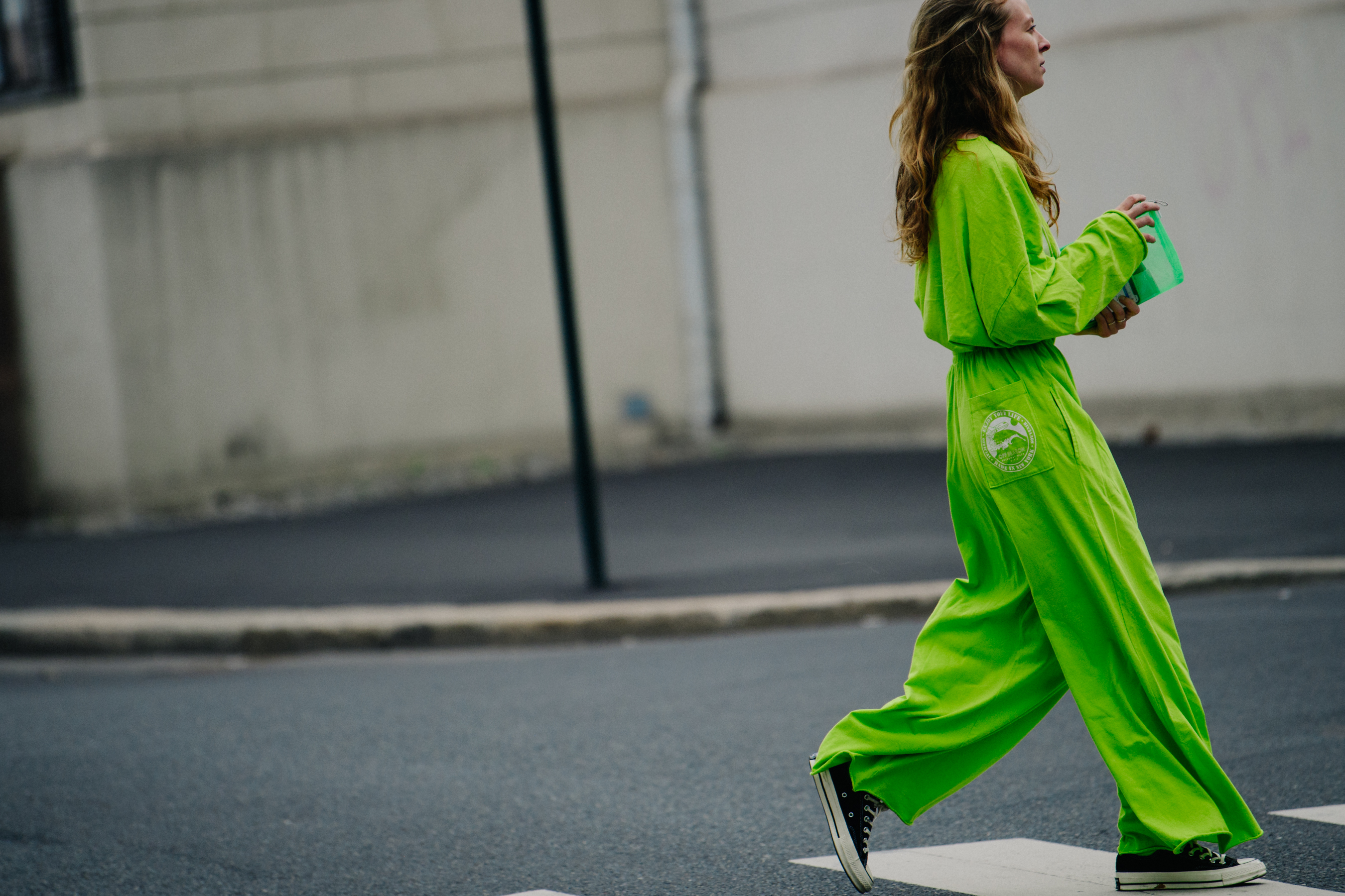 Woman wearing green outfit