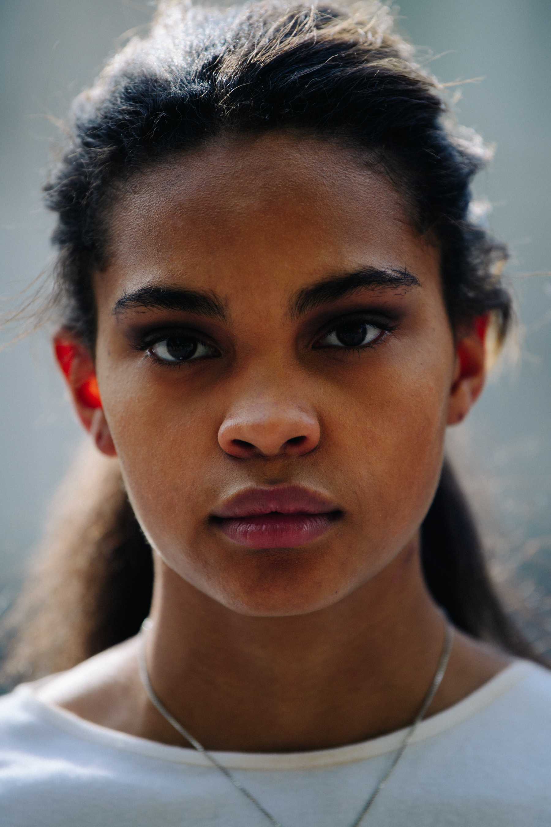 Portrait of model with dark eyes