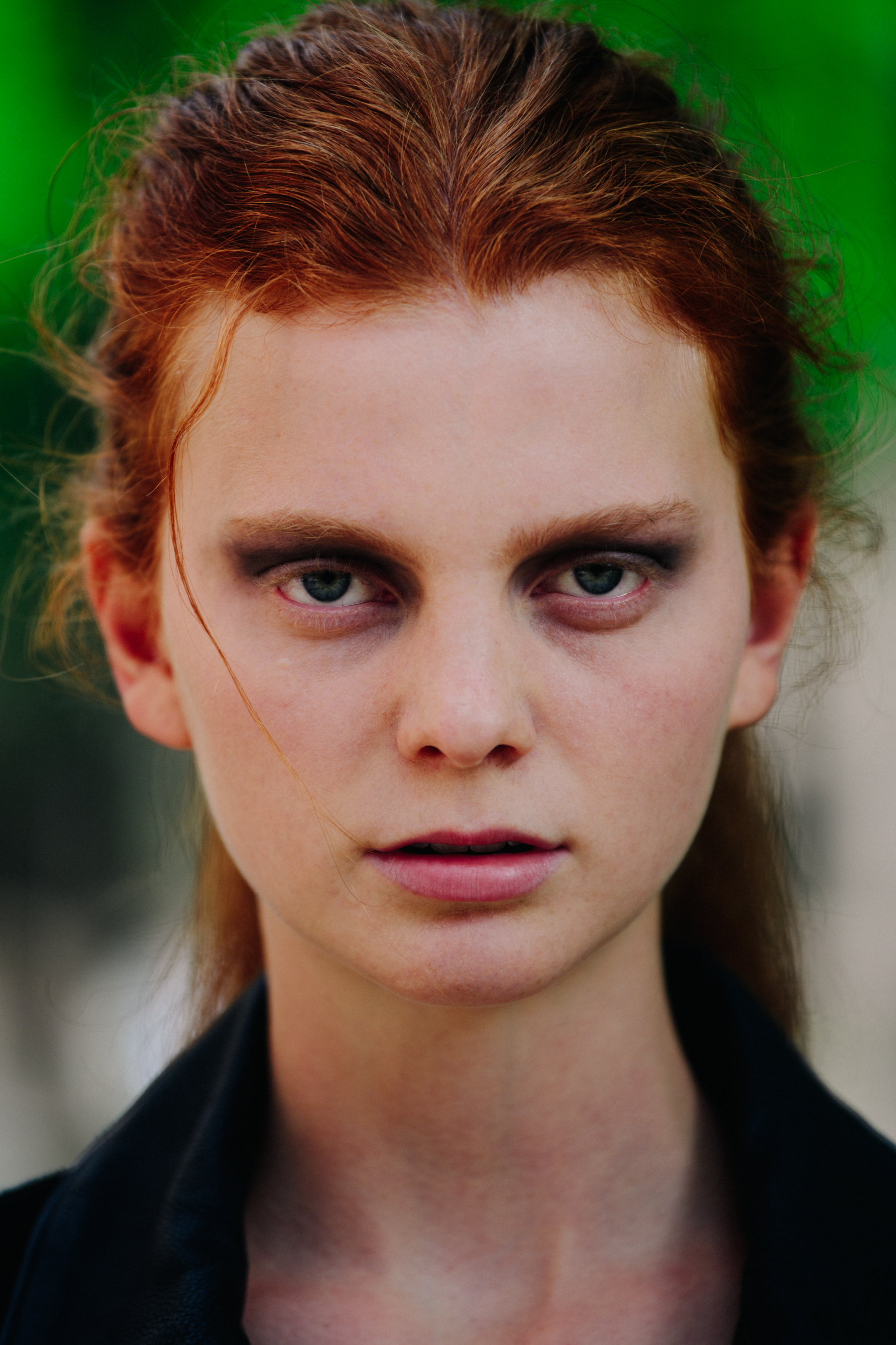 Portrait of model with red hair