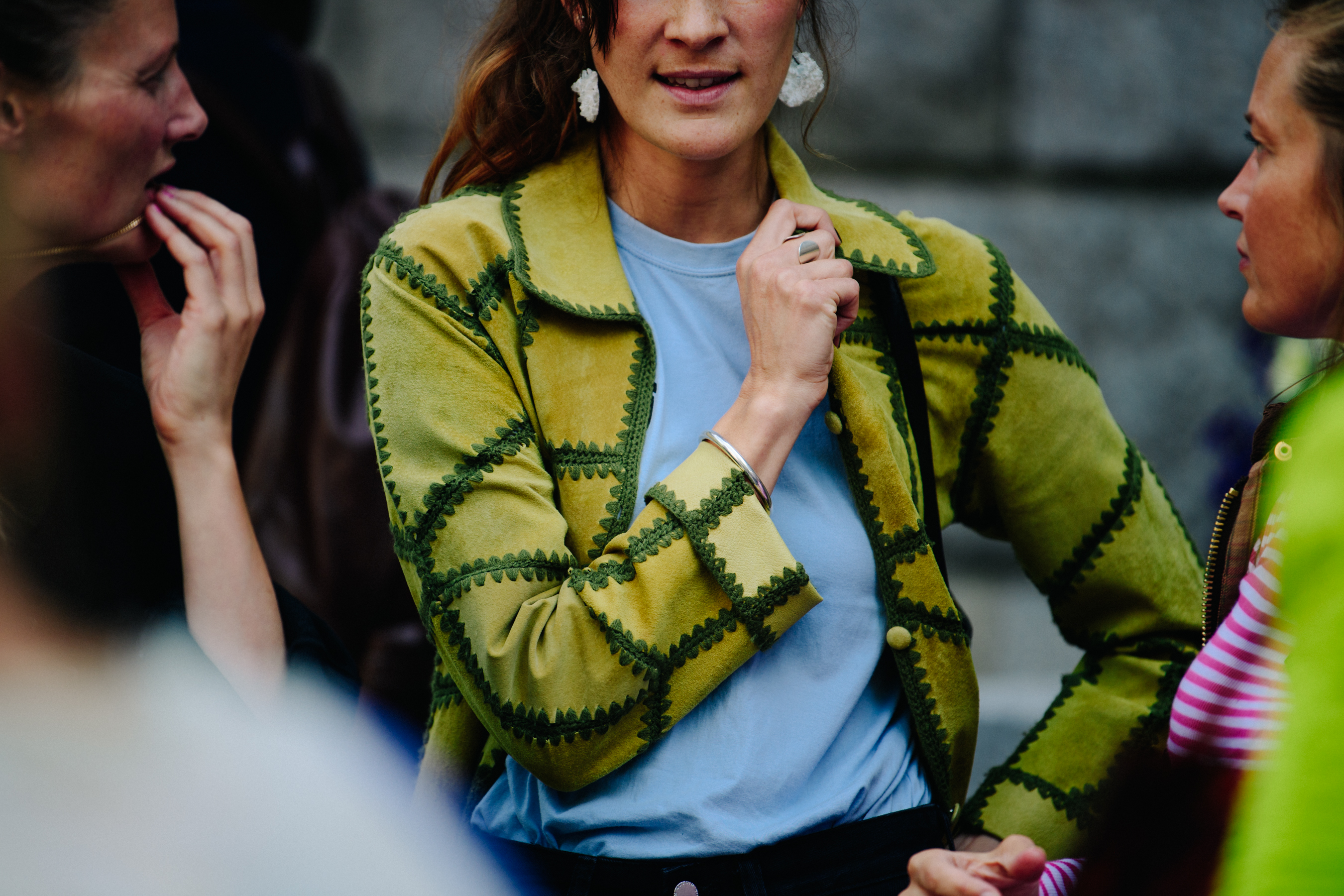 Woman wearing yellow jacket
