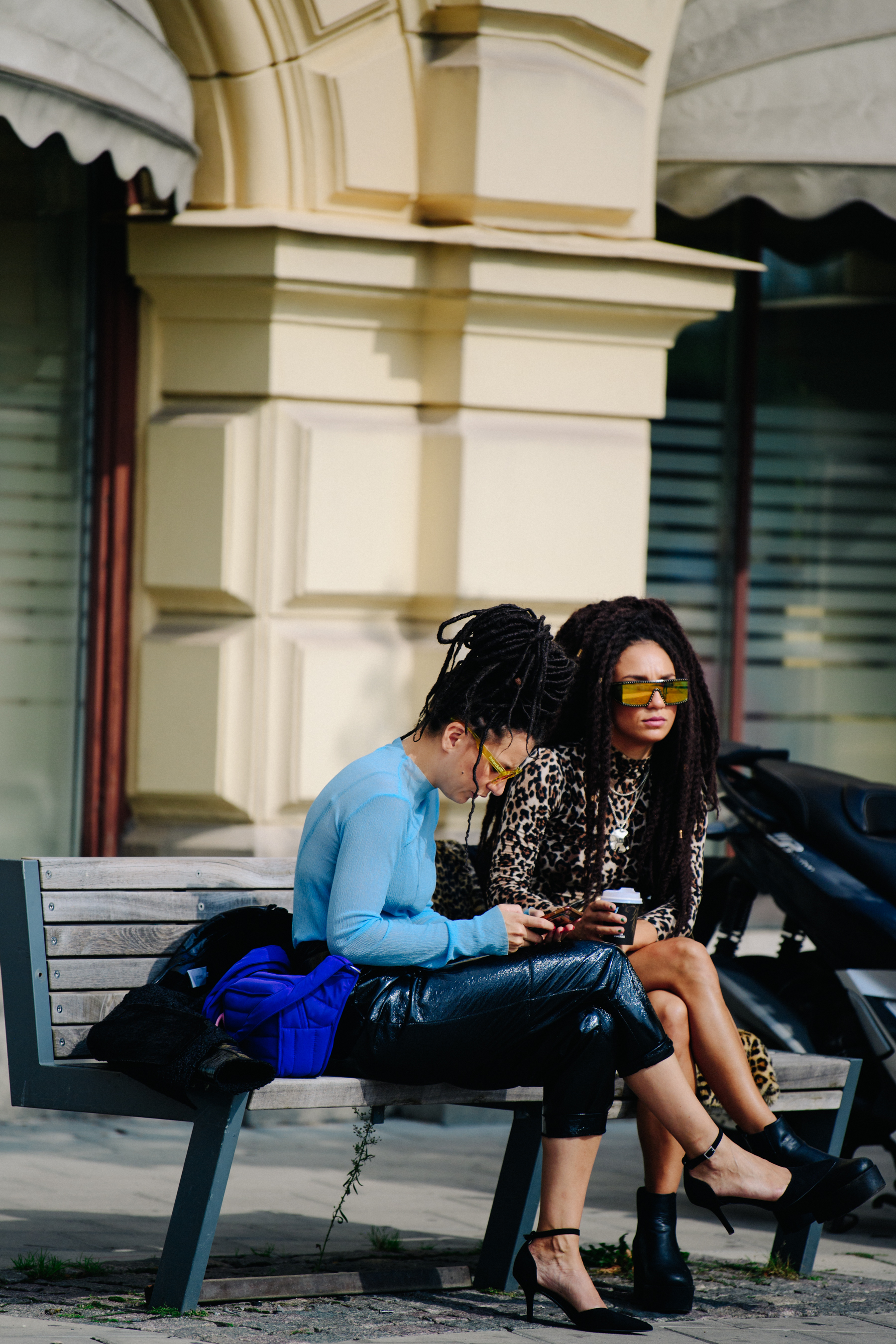 Two women with braided hair