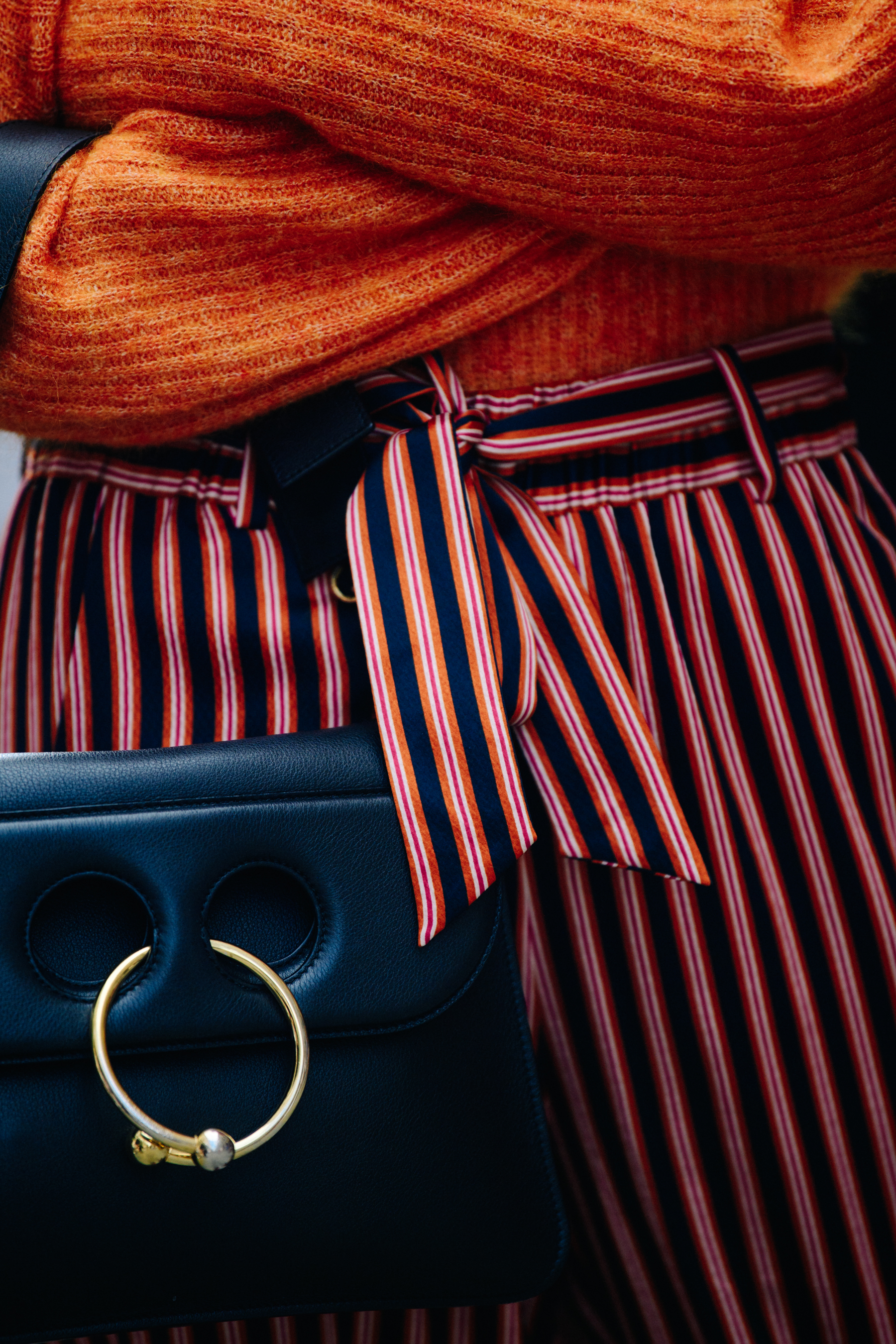 Woman wearing orange outfit