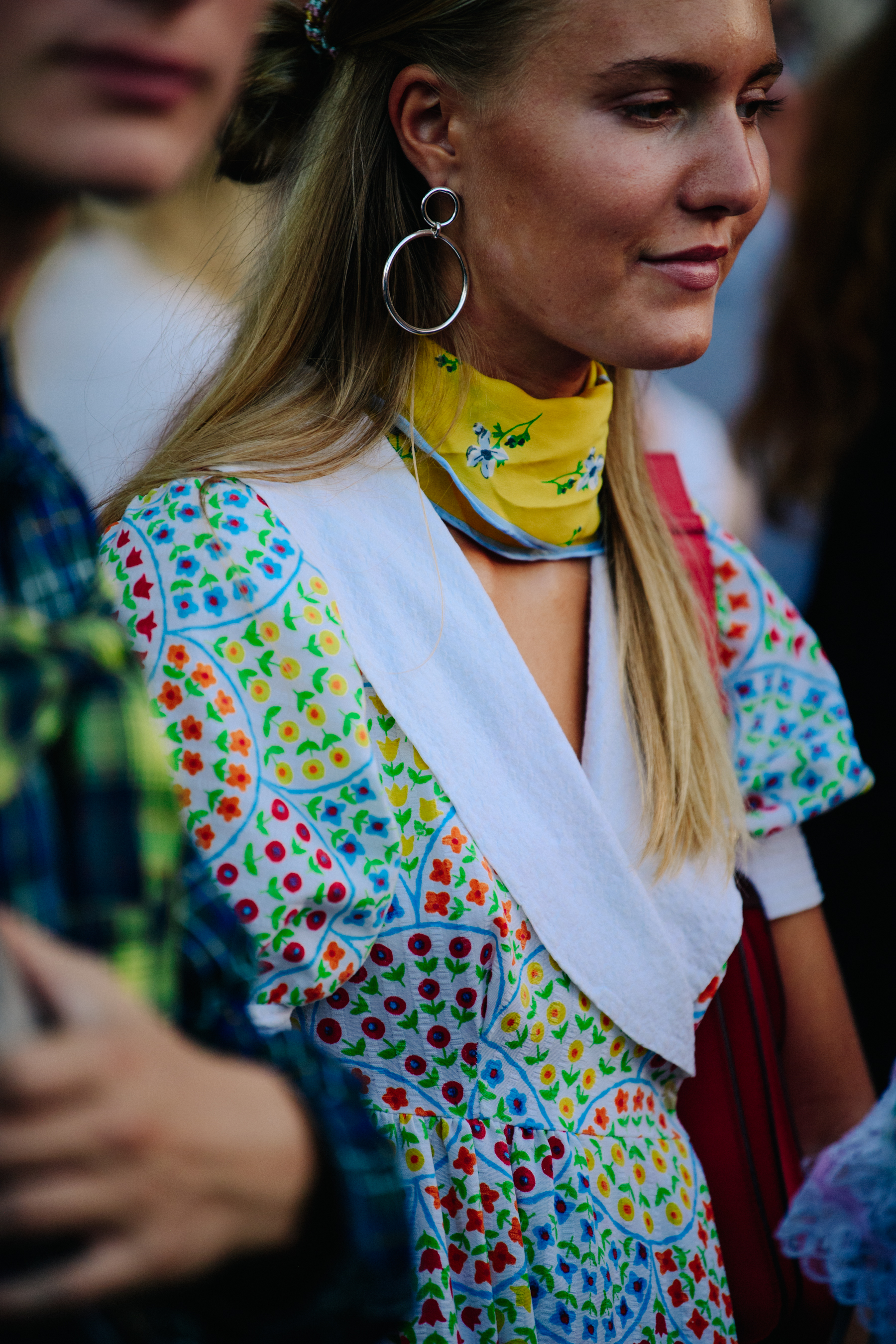 Woman wearing floral dress