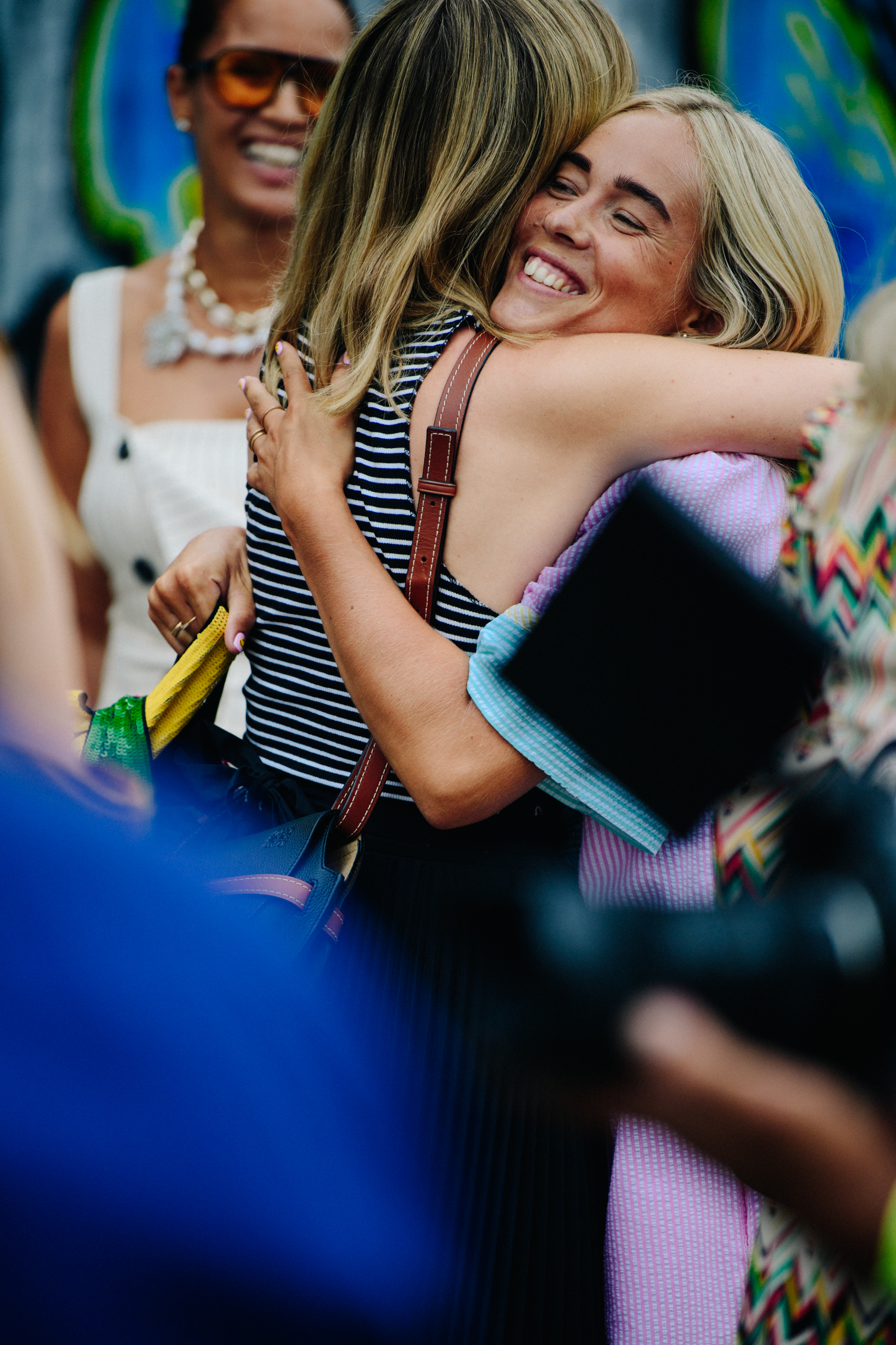 Two women hugging