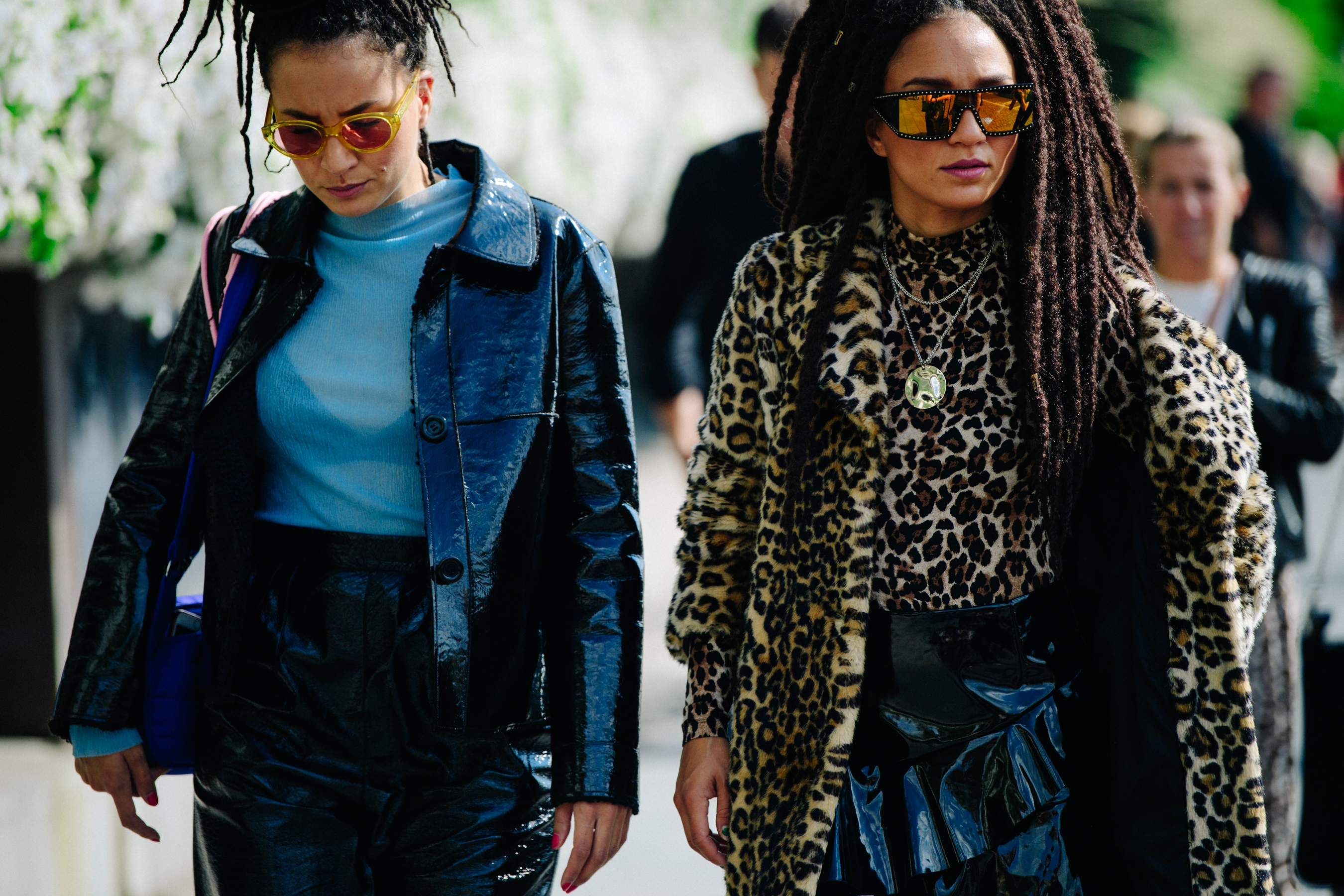 Two women with braided hair