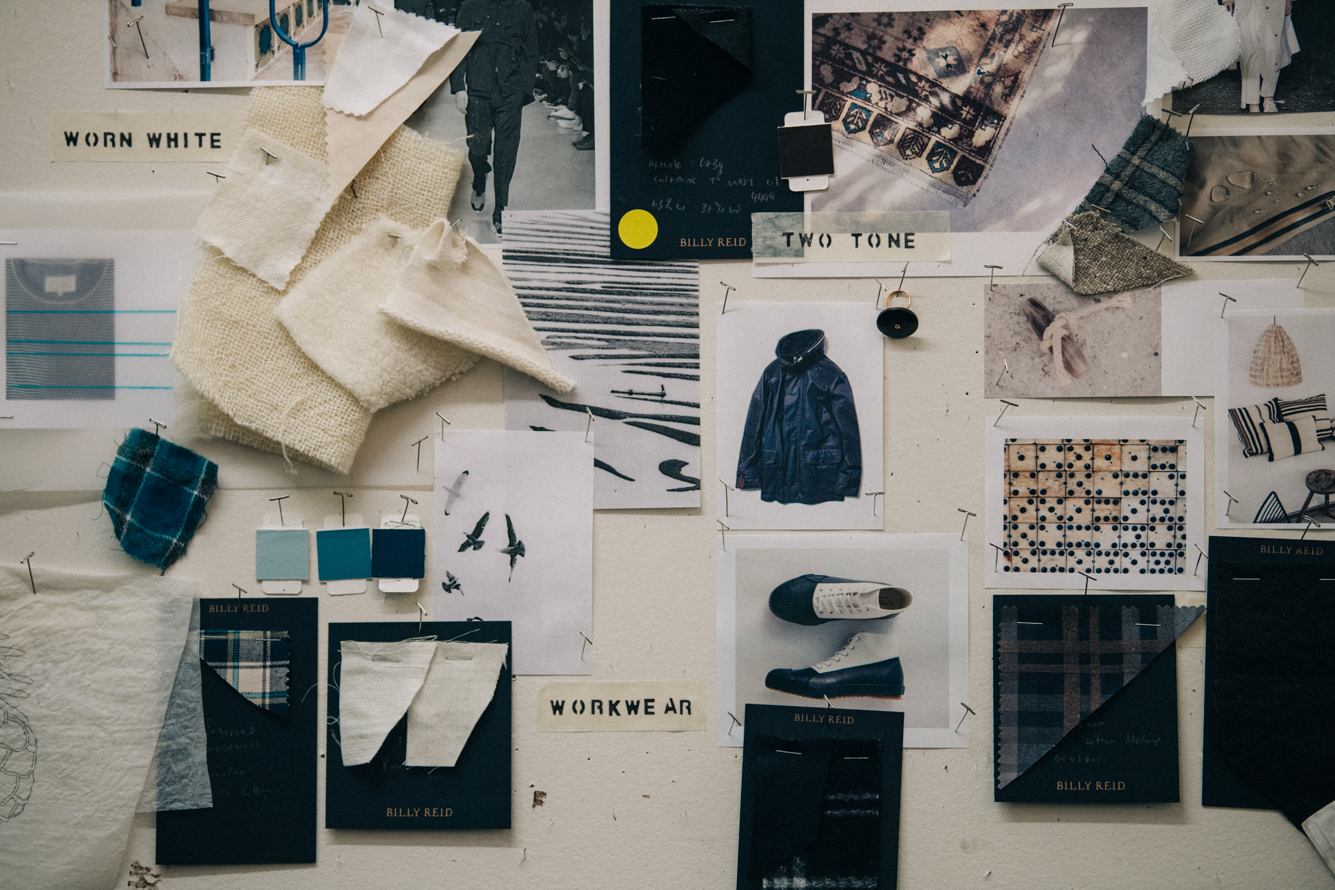 Styling board backstage at Billy Reid
