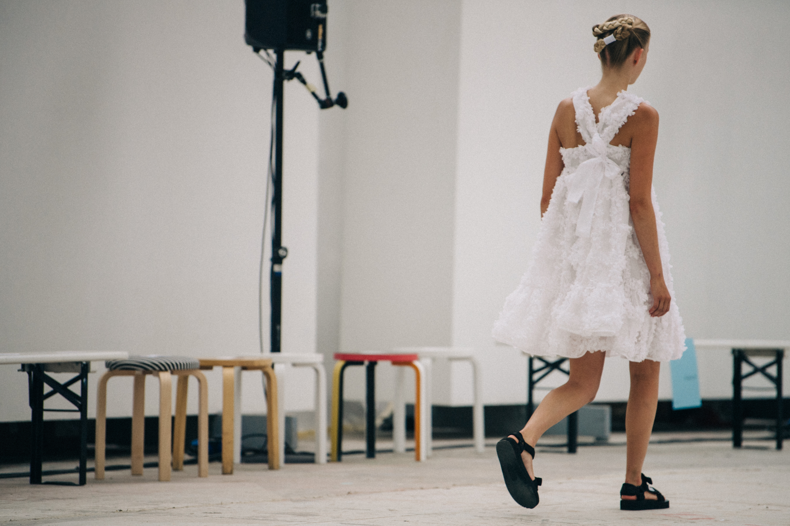 Anna Damgaard backstage at Cecilie Bahnsen