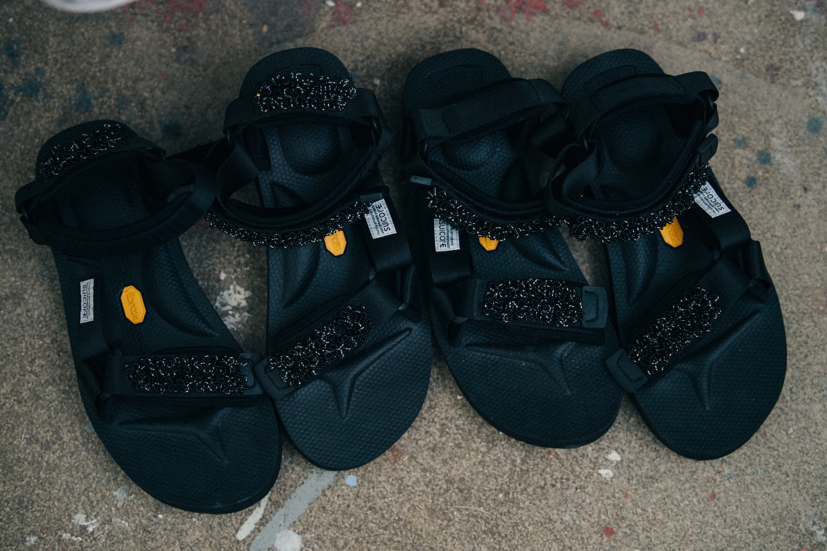 Suicoke sandal backstage at Cecilie Bahnsen
