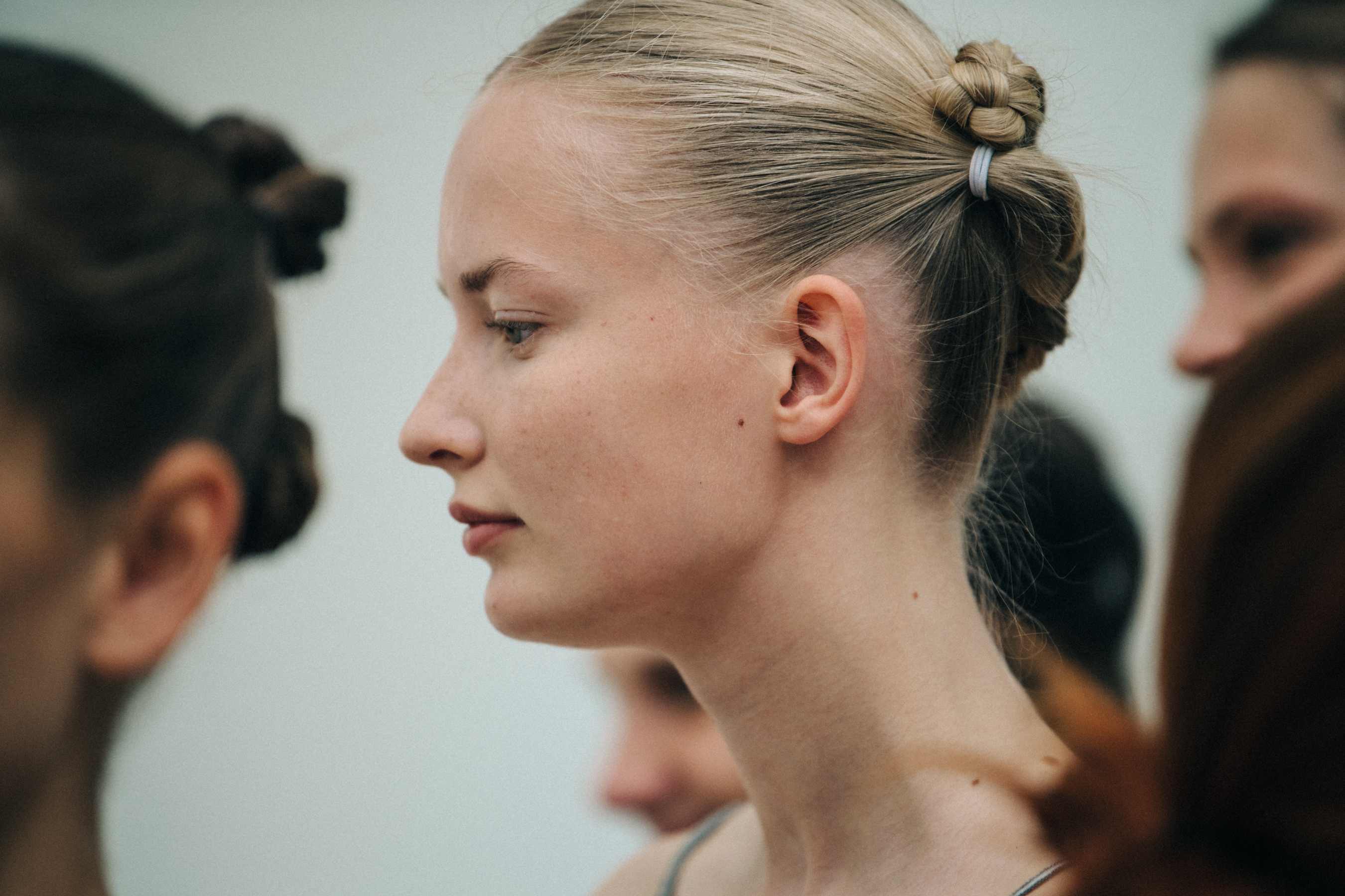 Model with braided hair at Cecilie Bahnsen