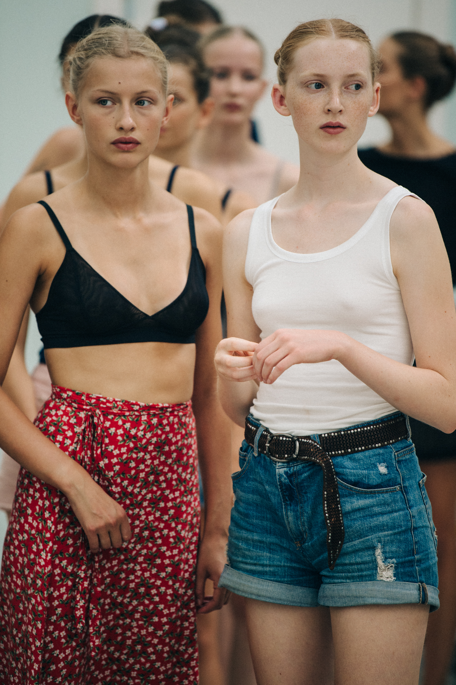 Models in rehearsal at Cecilie Bahnsen