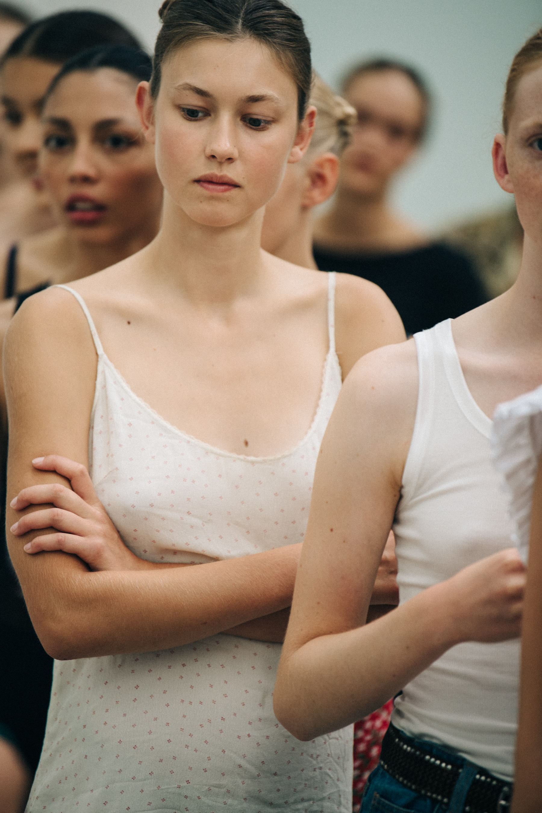 Models in rehearsal at Cecilie Bahnsen