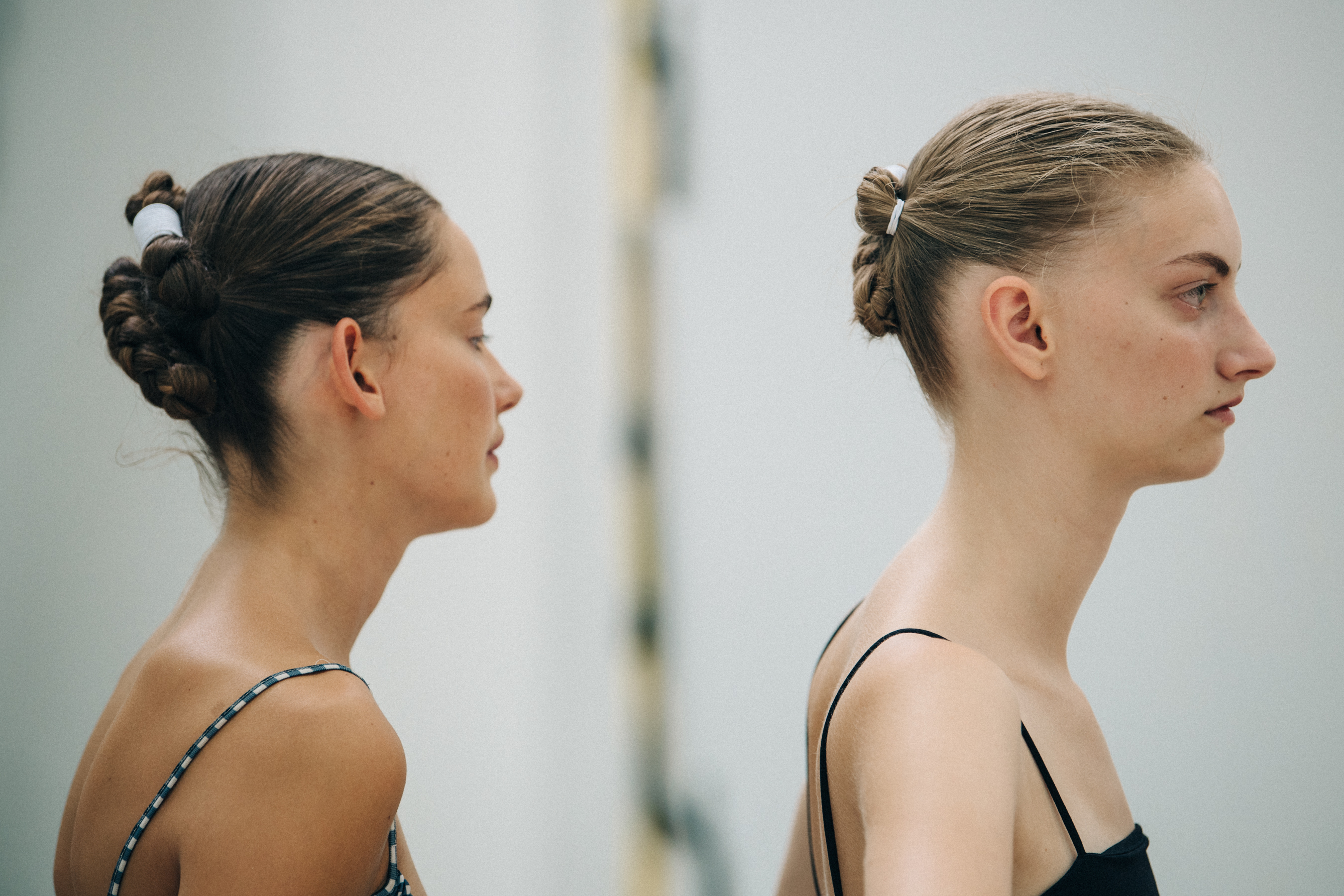 Models in rehearsal at Cecilie Bahnsen