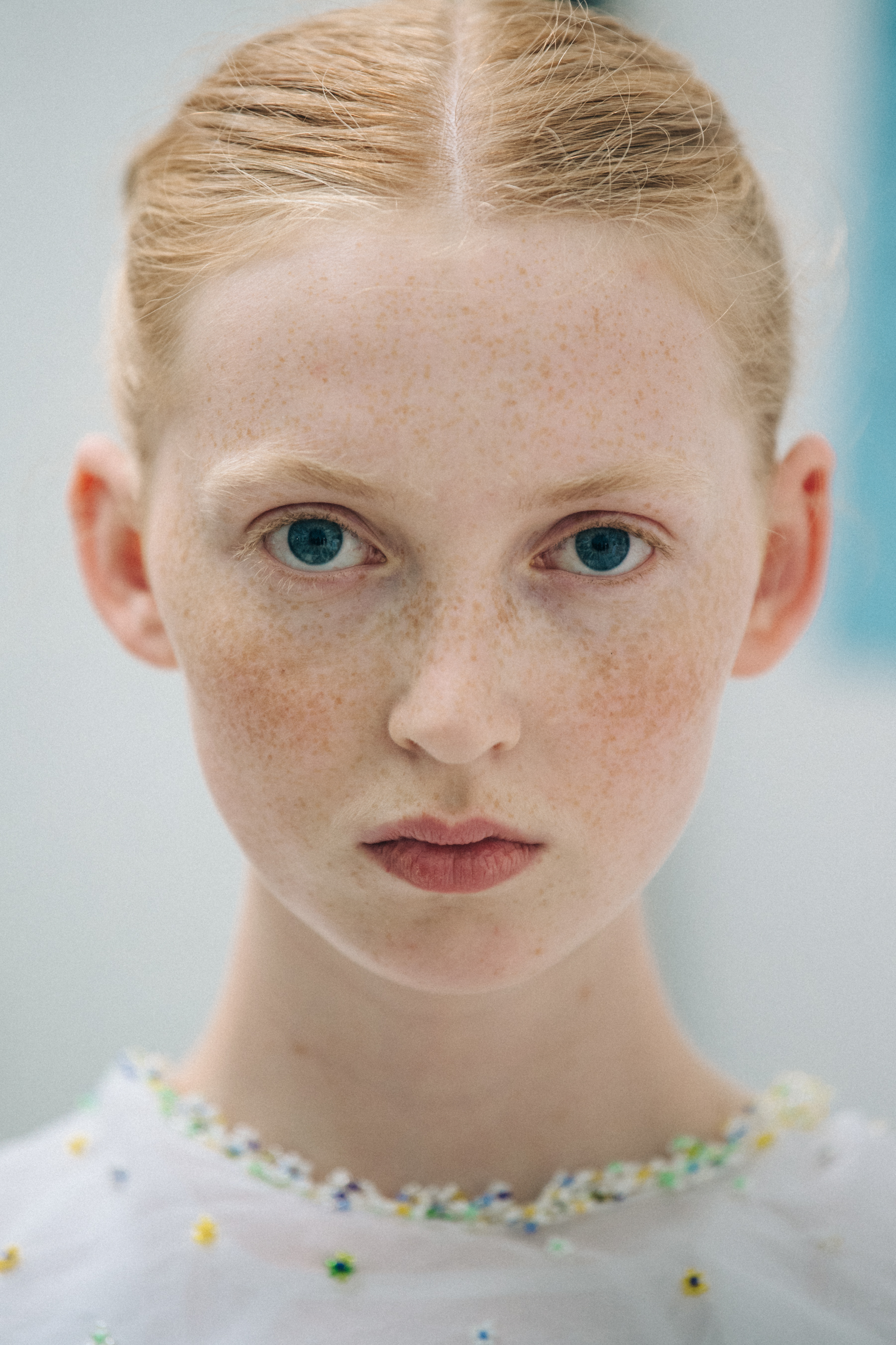 Portrait of model with red hair