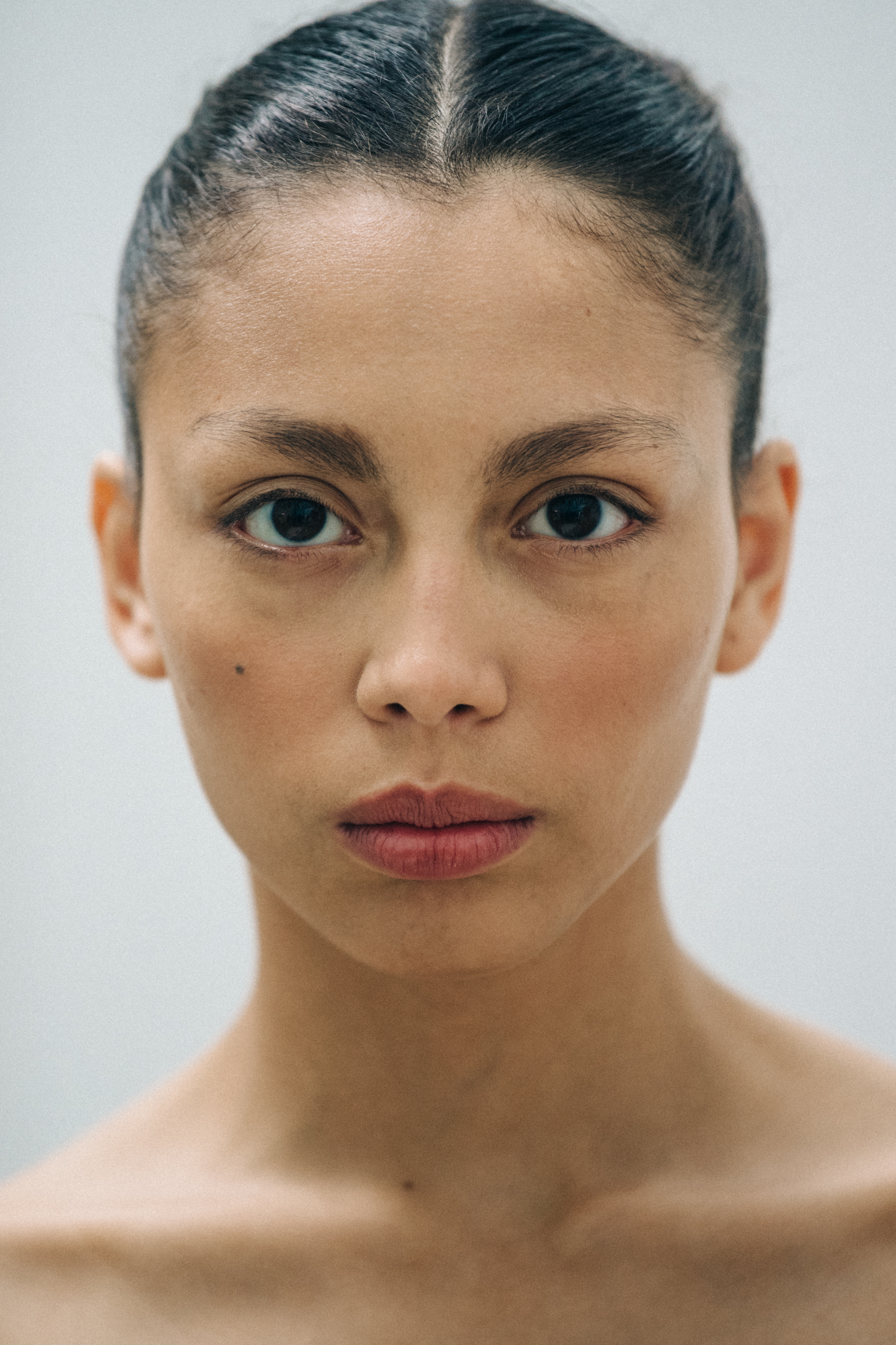Portrait of model with brown hair