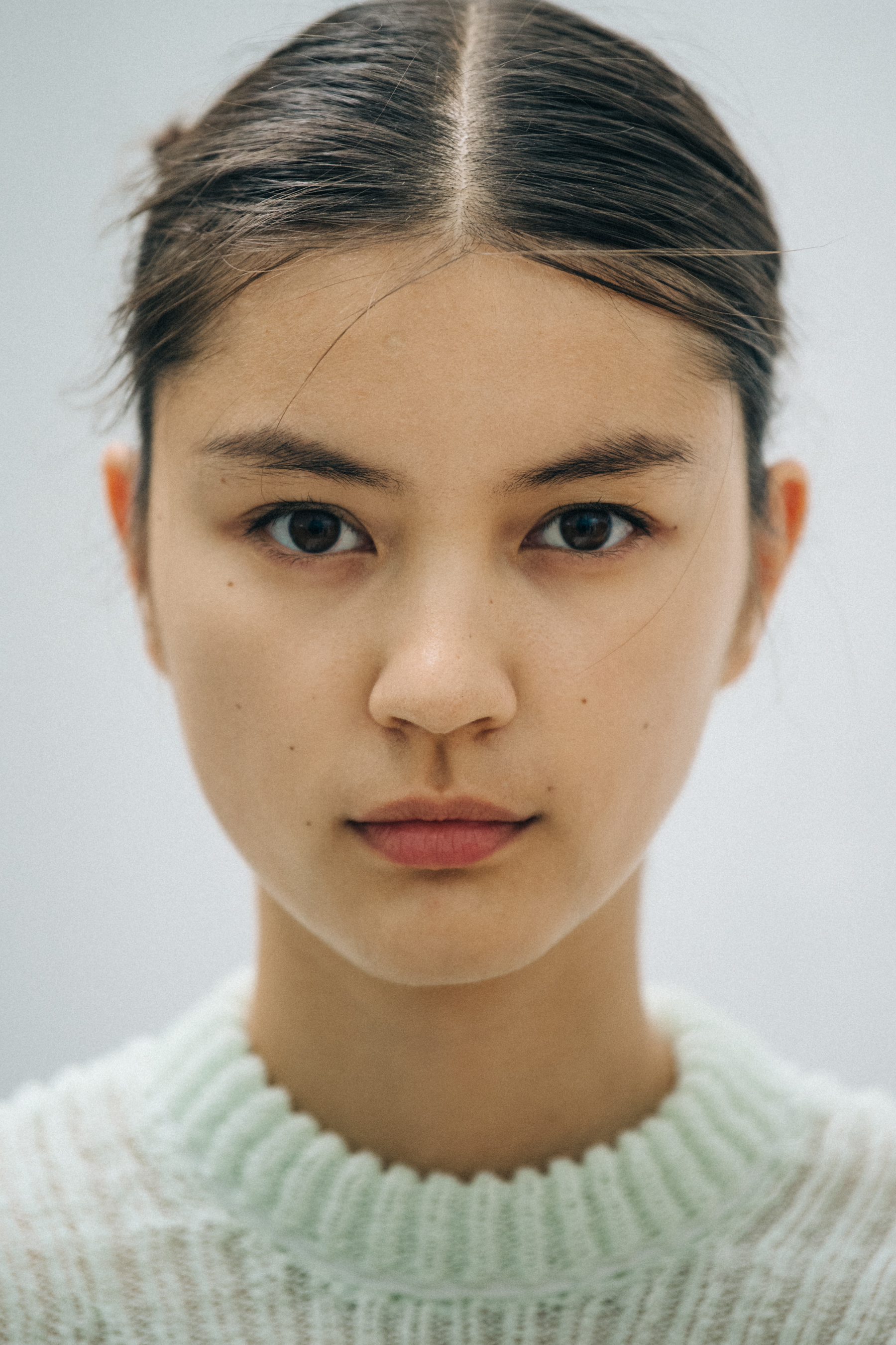 Portrait of model with brown hair