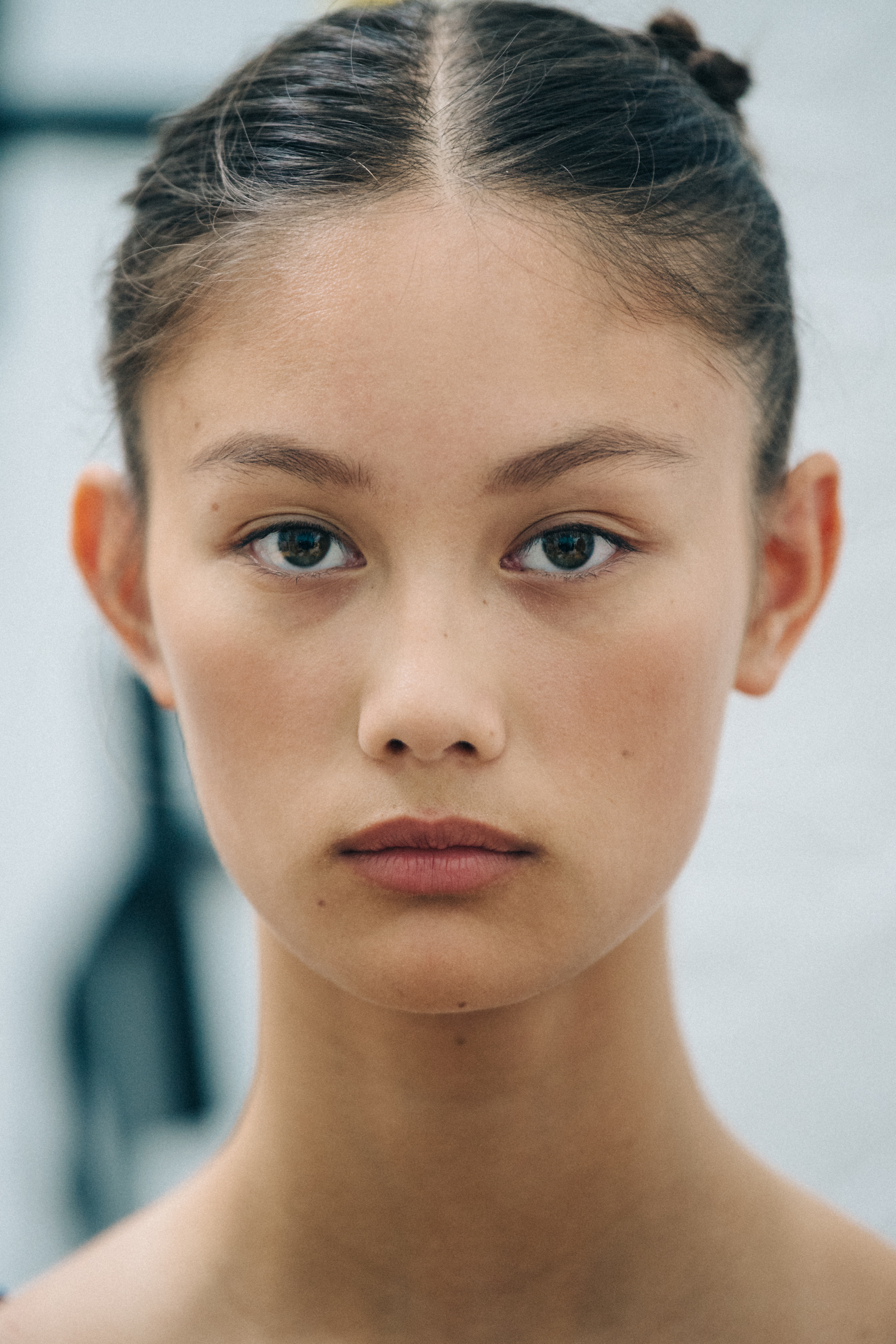 Portrait of model with brown hair