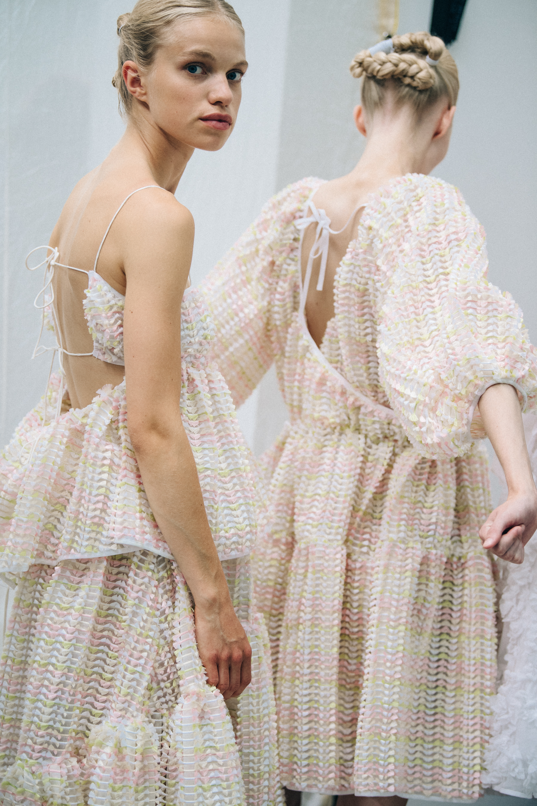 Models wearing light Cecilie Bahnsen dresses