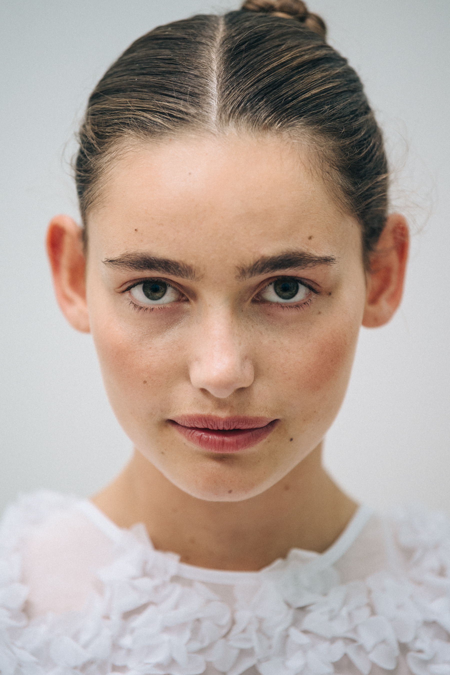 Portrait of model with brown hair