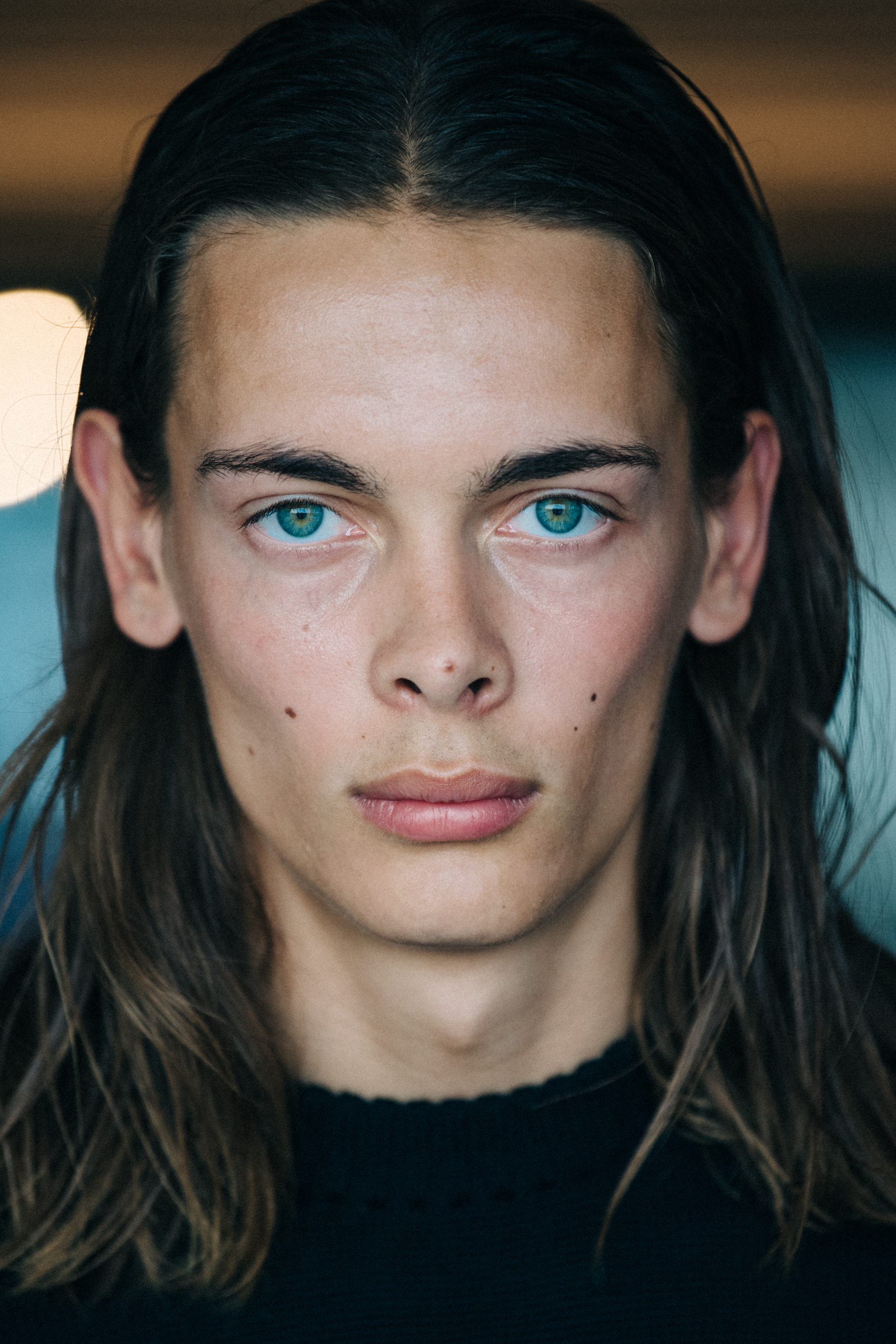 Portrait of model with blue eyes