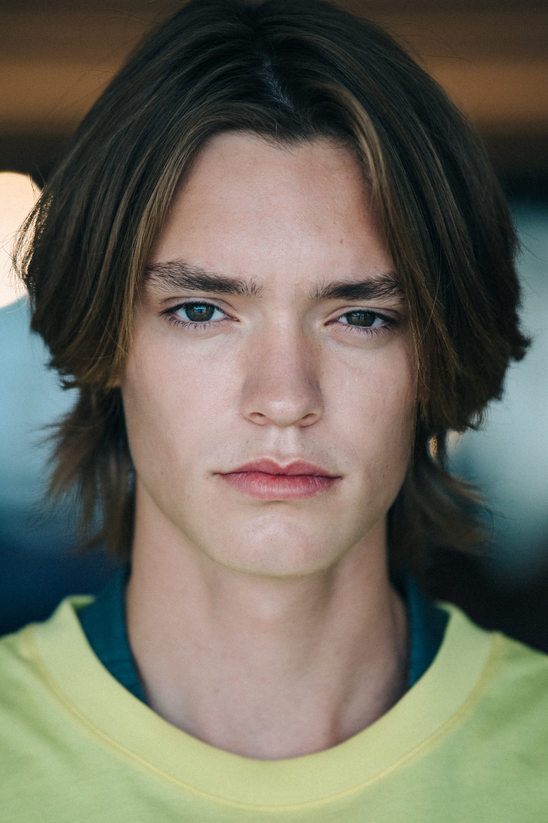 Portrait of model with brown hair