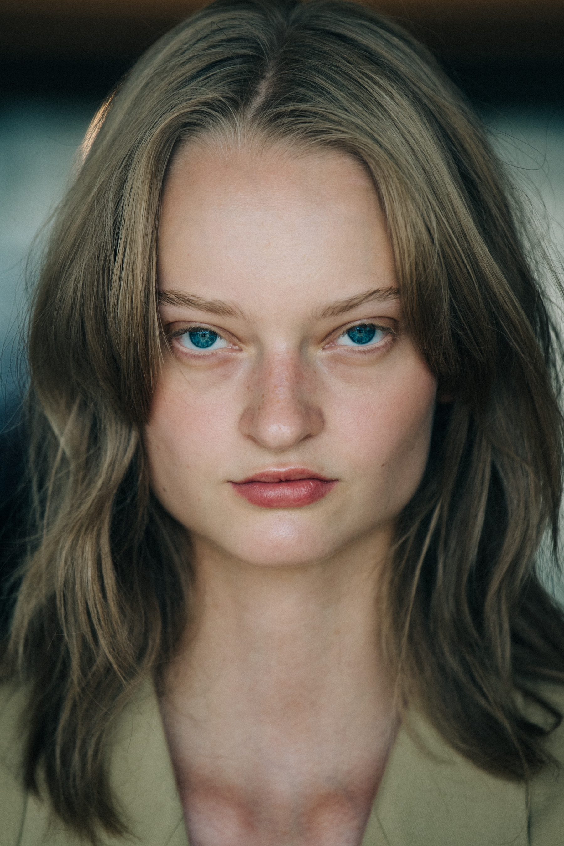 Portrait of model with blonde hair