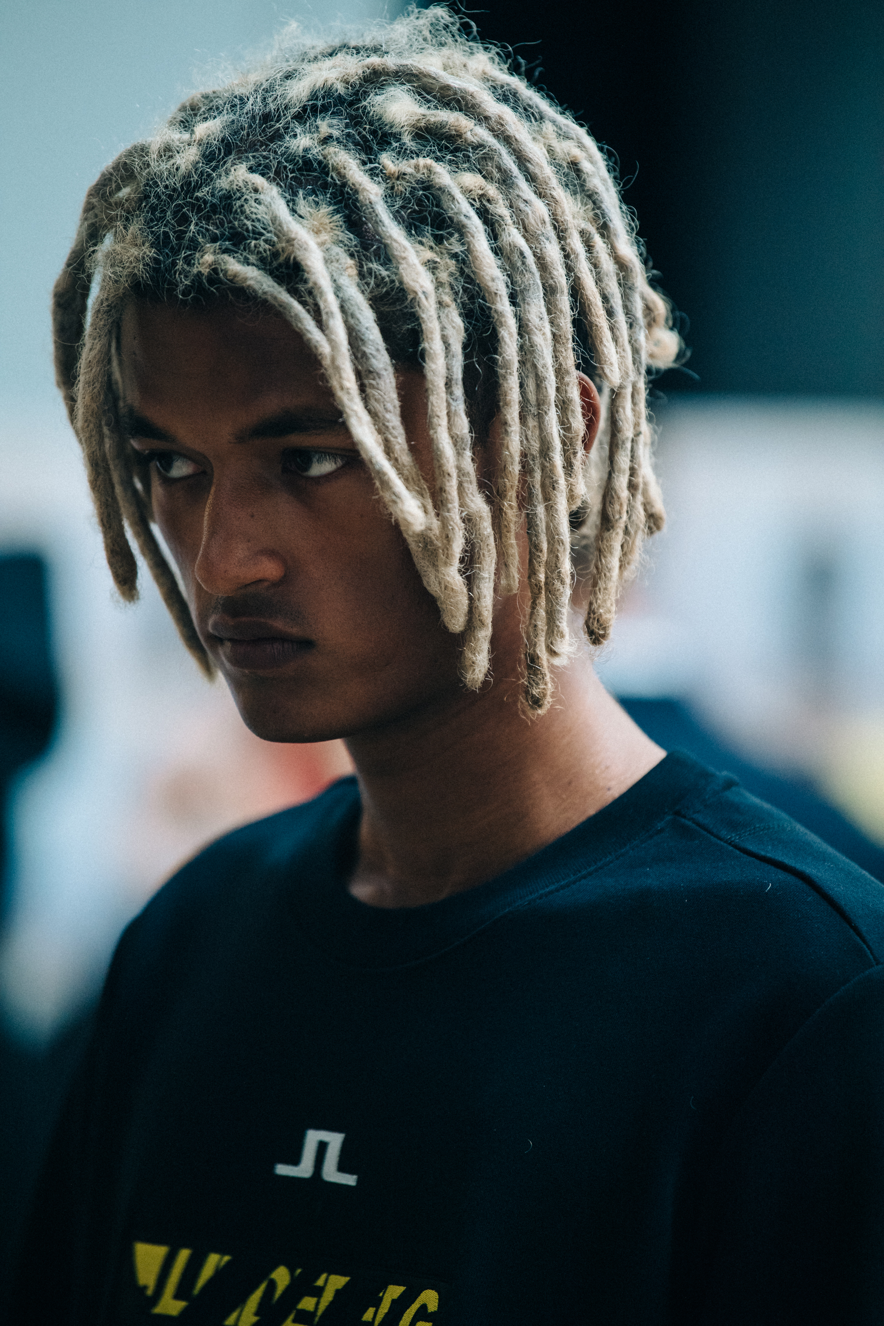 Vetle Emile Majambere backstage at J Lindeberg