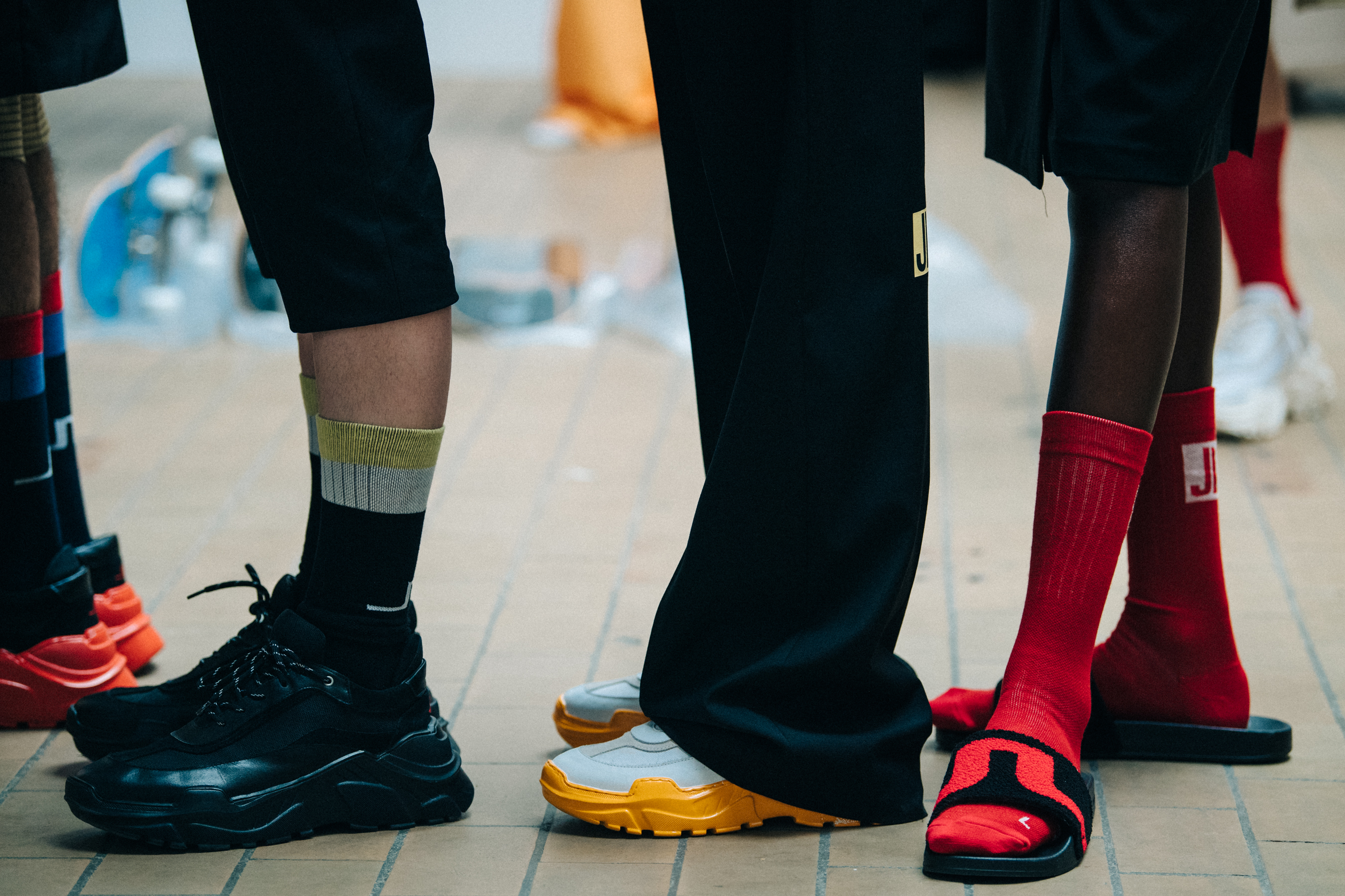 Footwear backstage at J Lindeberg