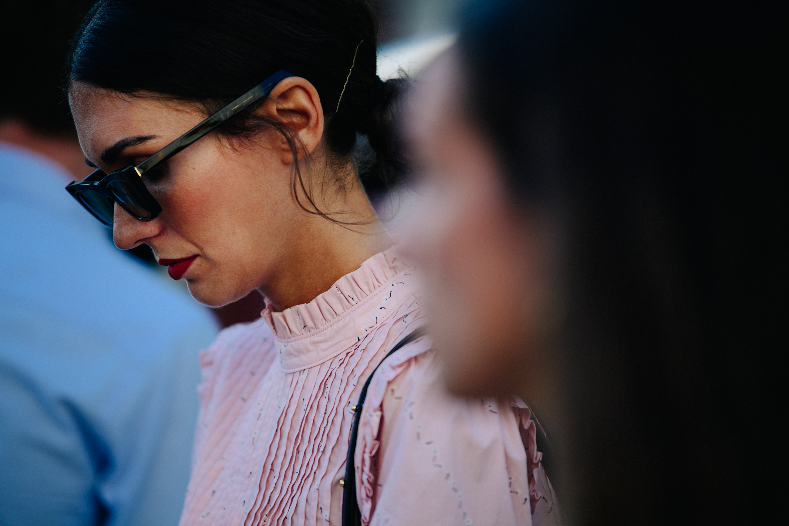 Woman wearing pink dress
