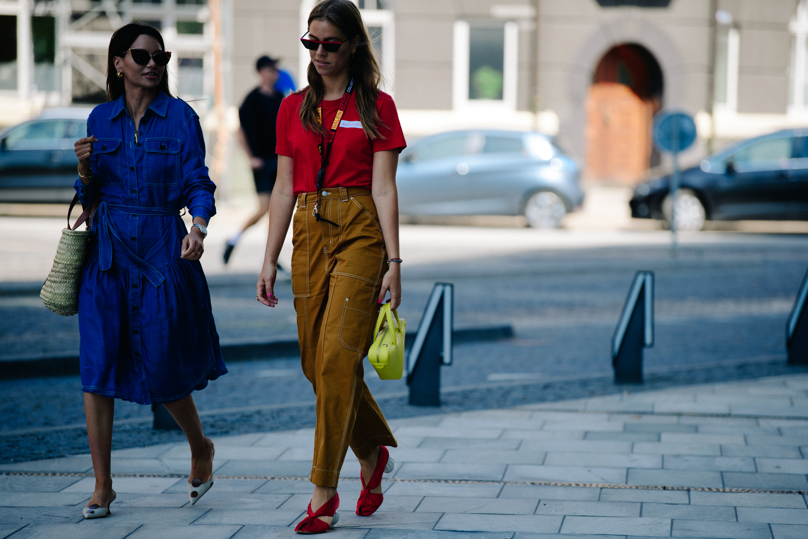 Woman wearing red shirt