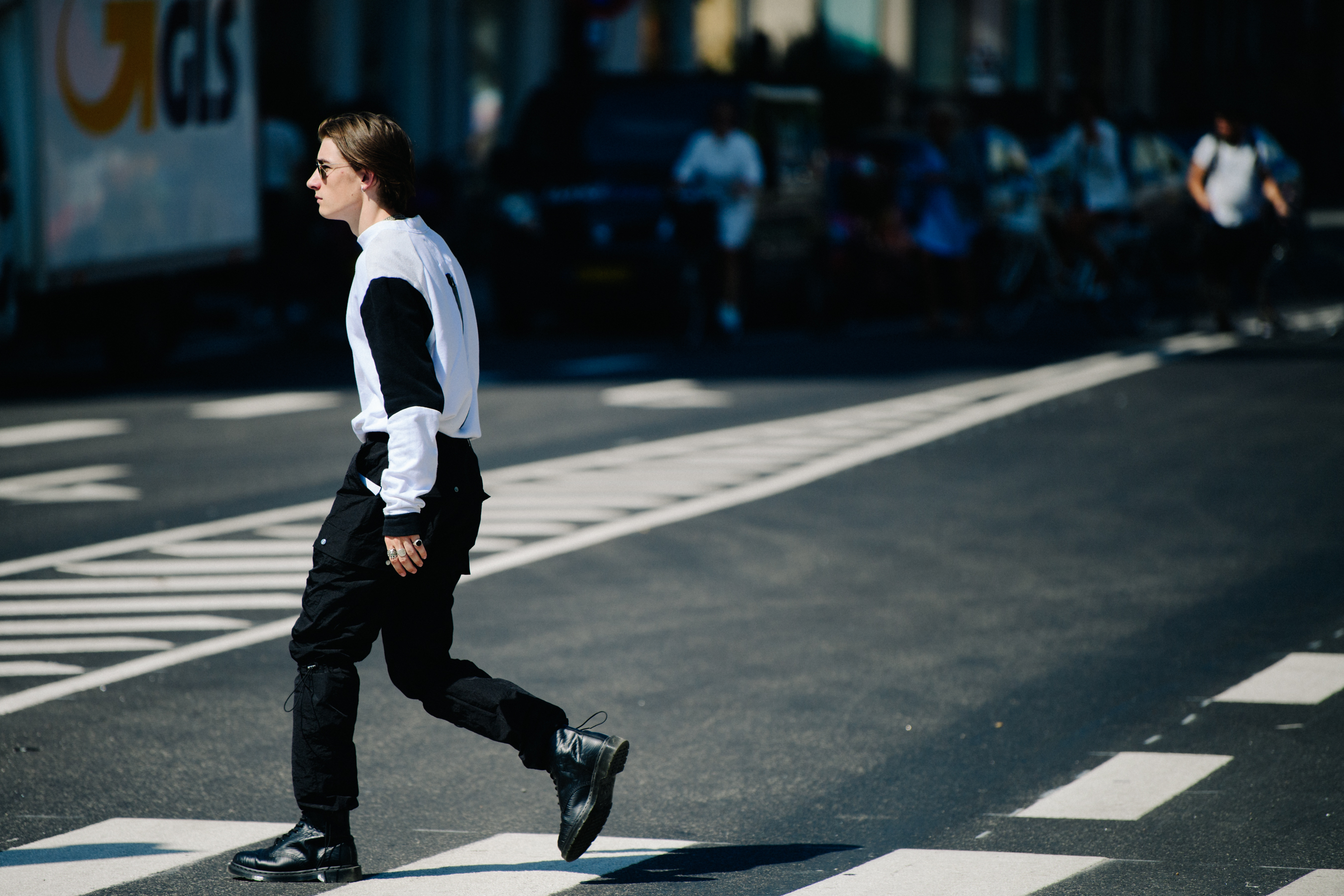 Man wearing leather boots