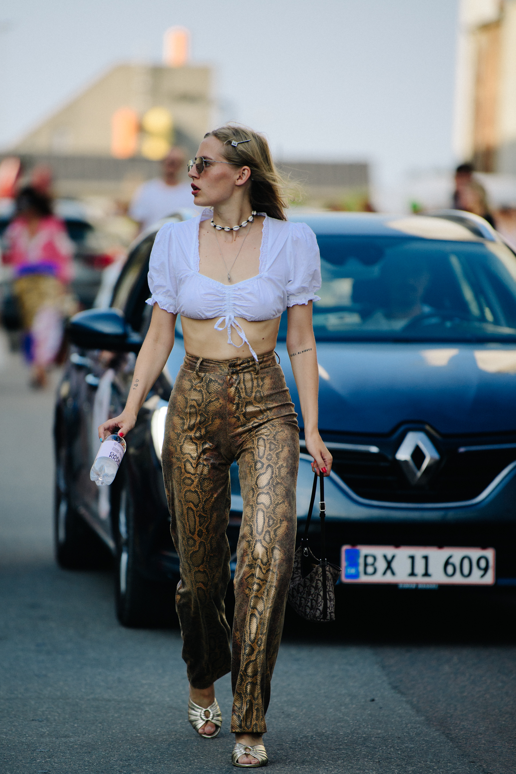Finnish blogger wearing white crop top