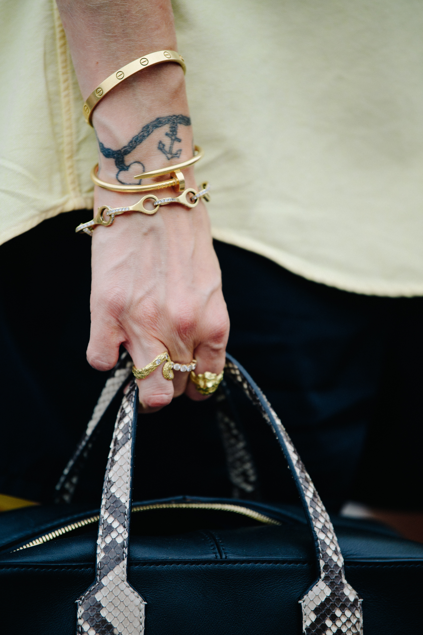 Woman wearing gold jewellery