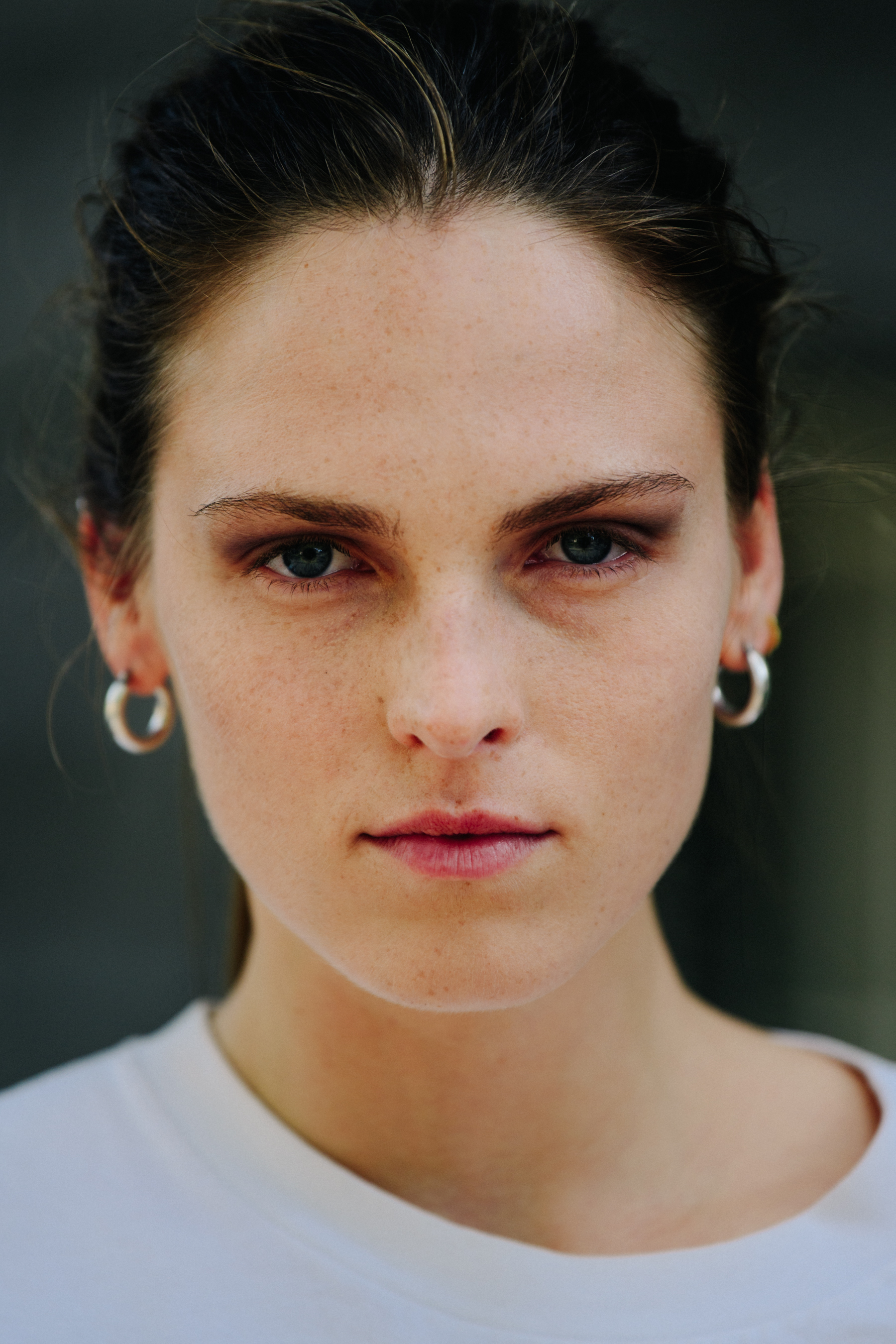 Portrait of model with blue eyes