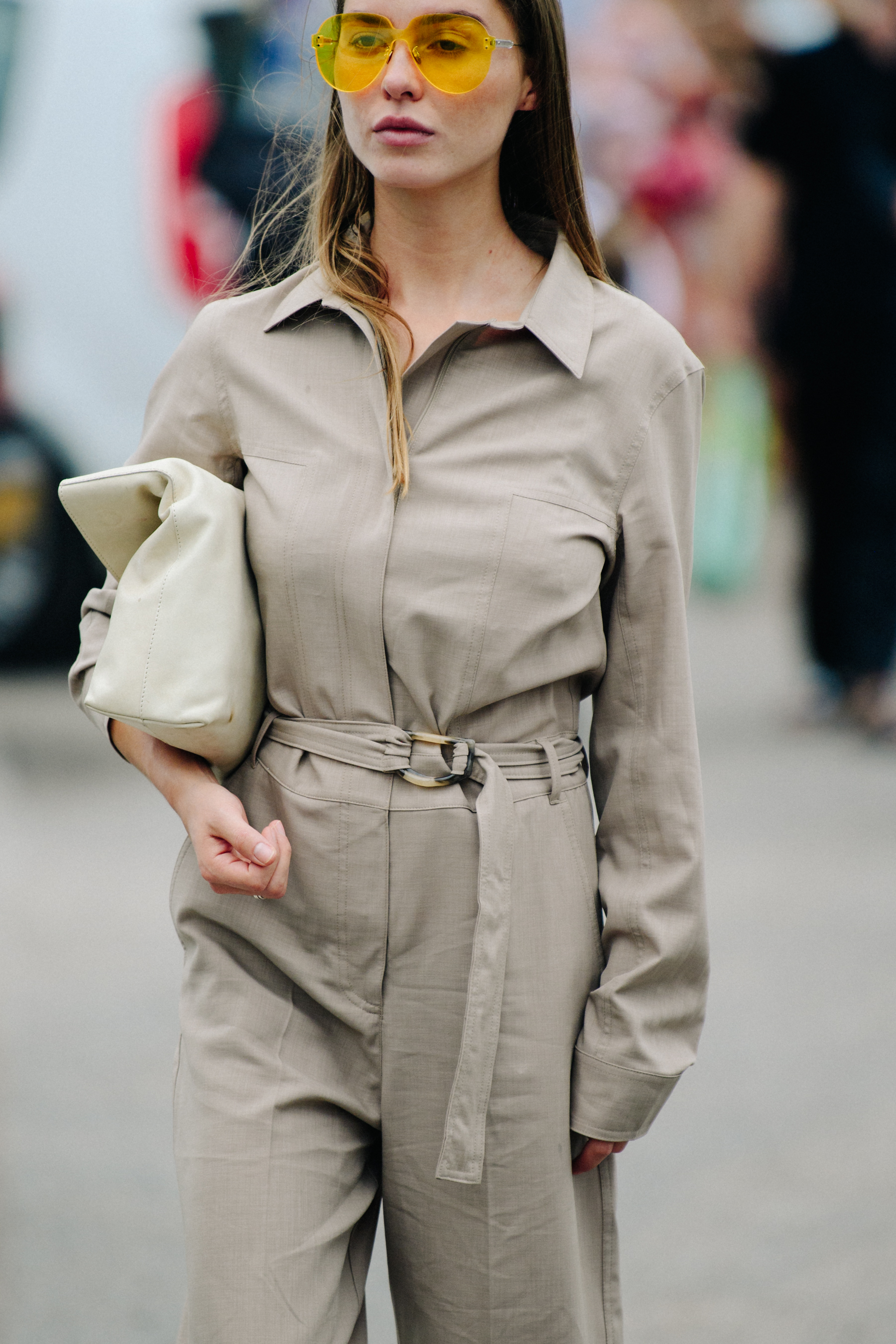 Danish woman wearing yellow sunglasses