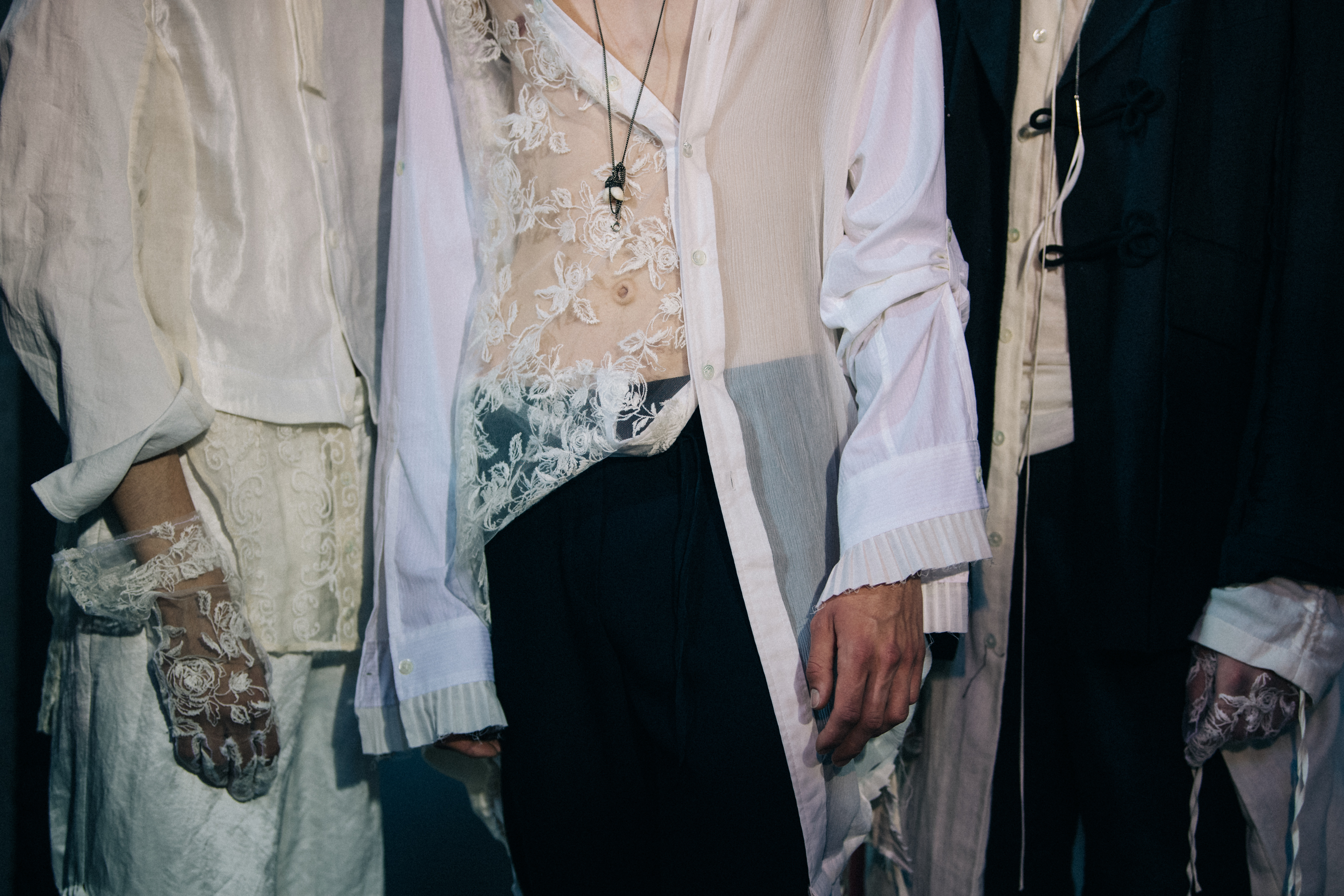 Willow Barrett backstage at Ann Demeulemeester