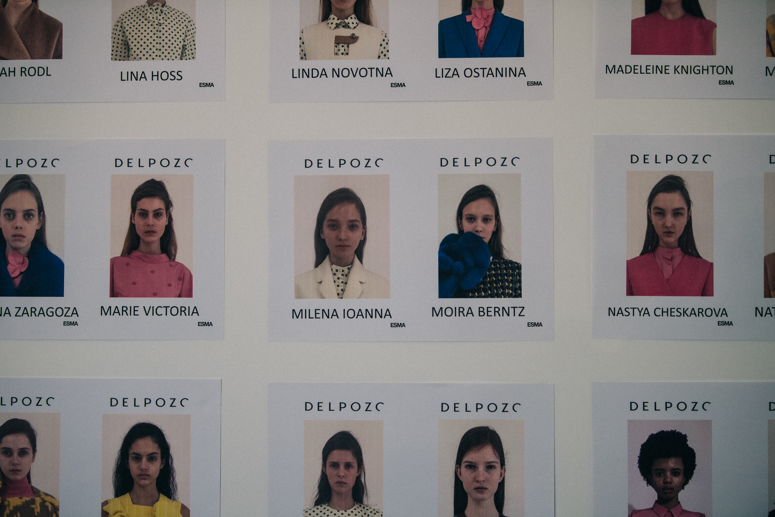 Model board at Delpozo