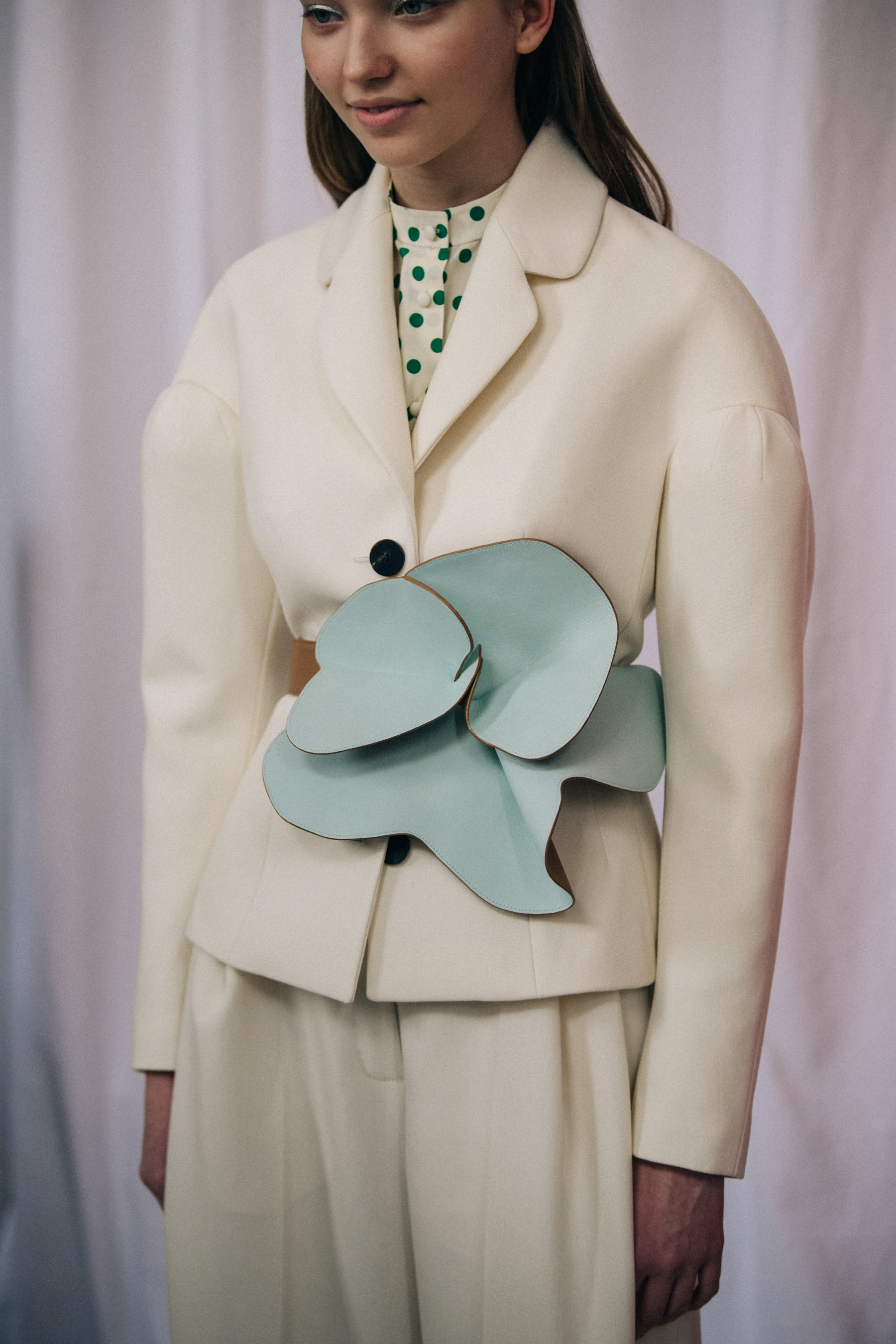 Milena Ioanna backstage at Delpozo
