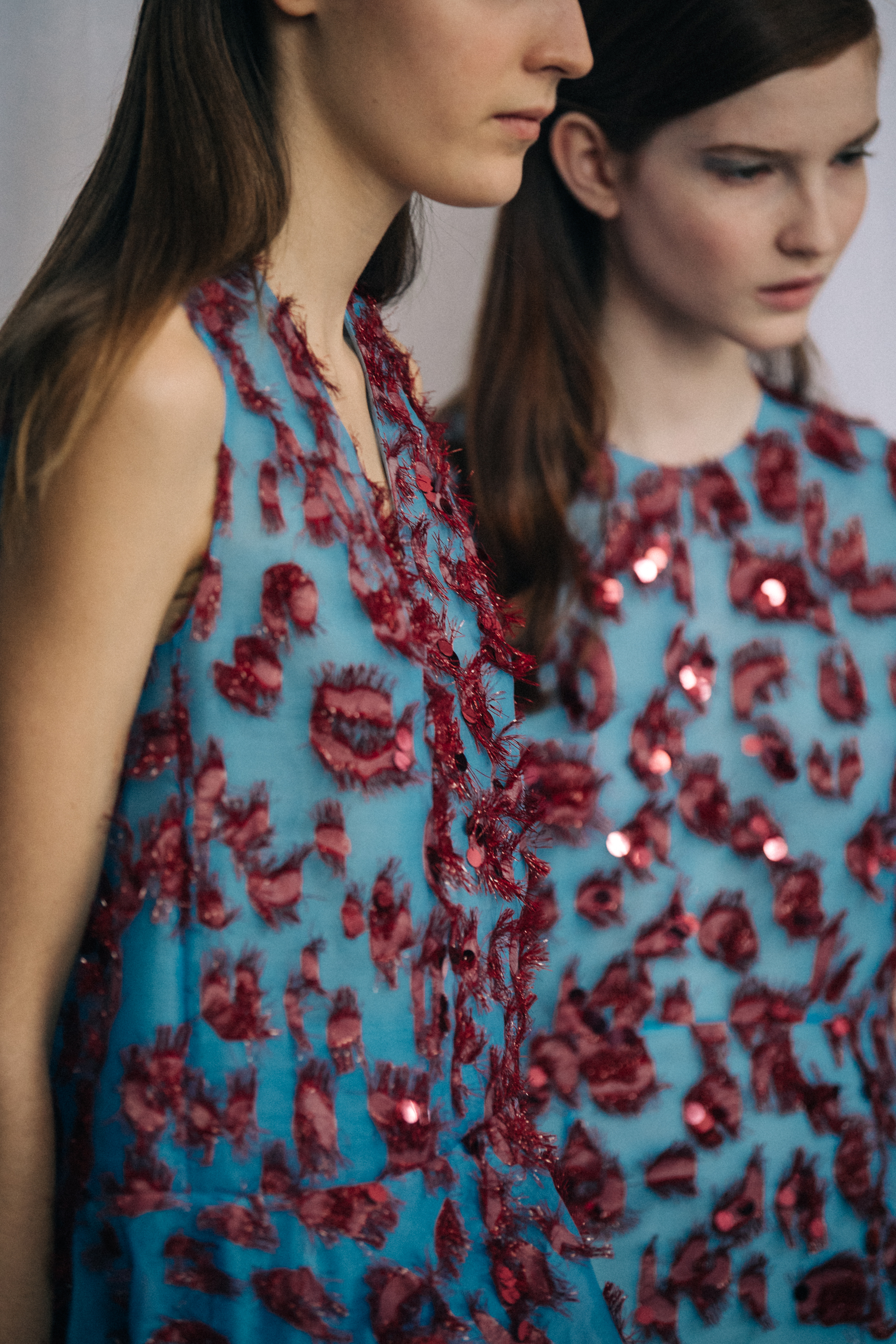 Polina Ivochkina backstage at Delpozo