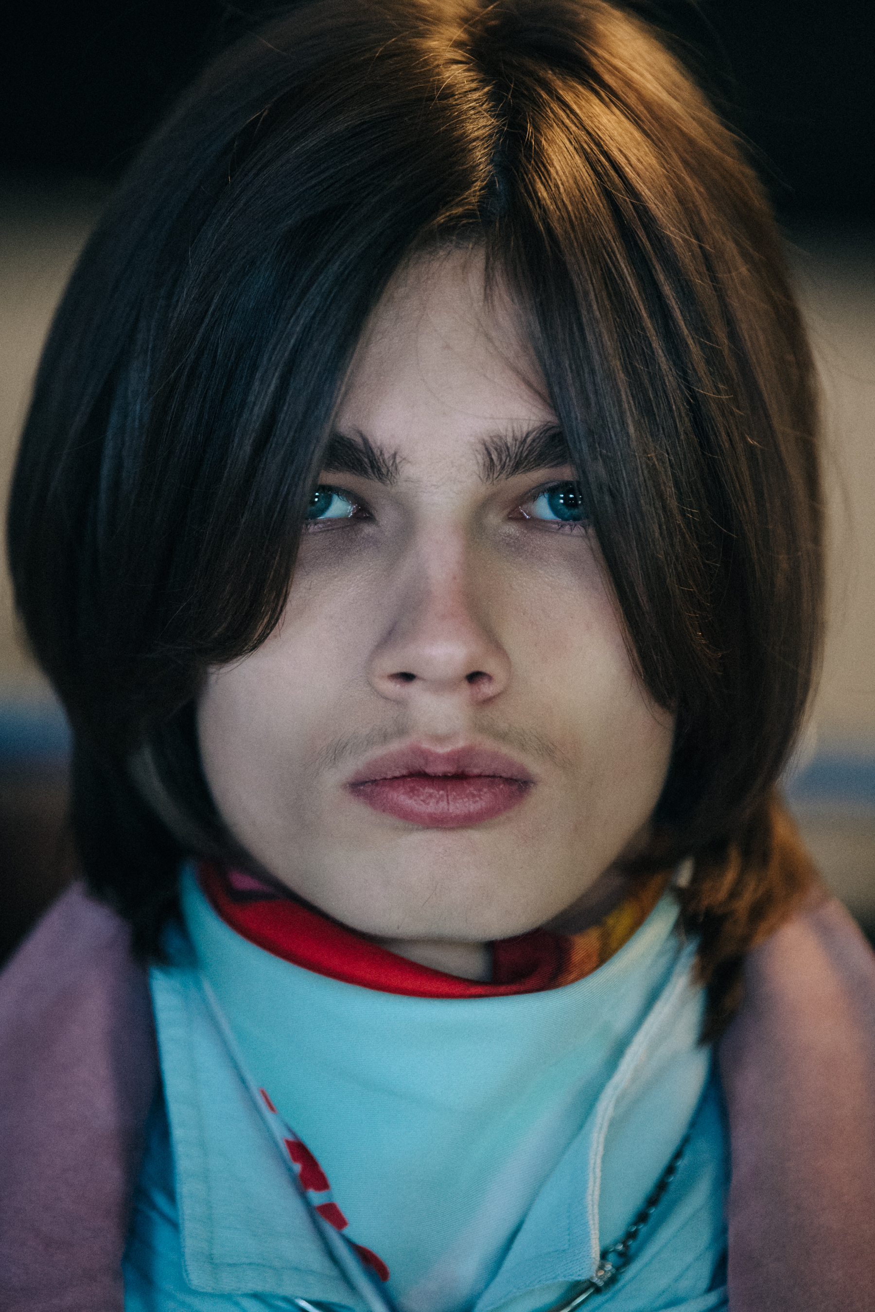 Portrait of model with blue eyes