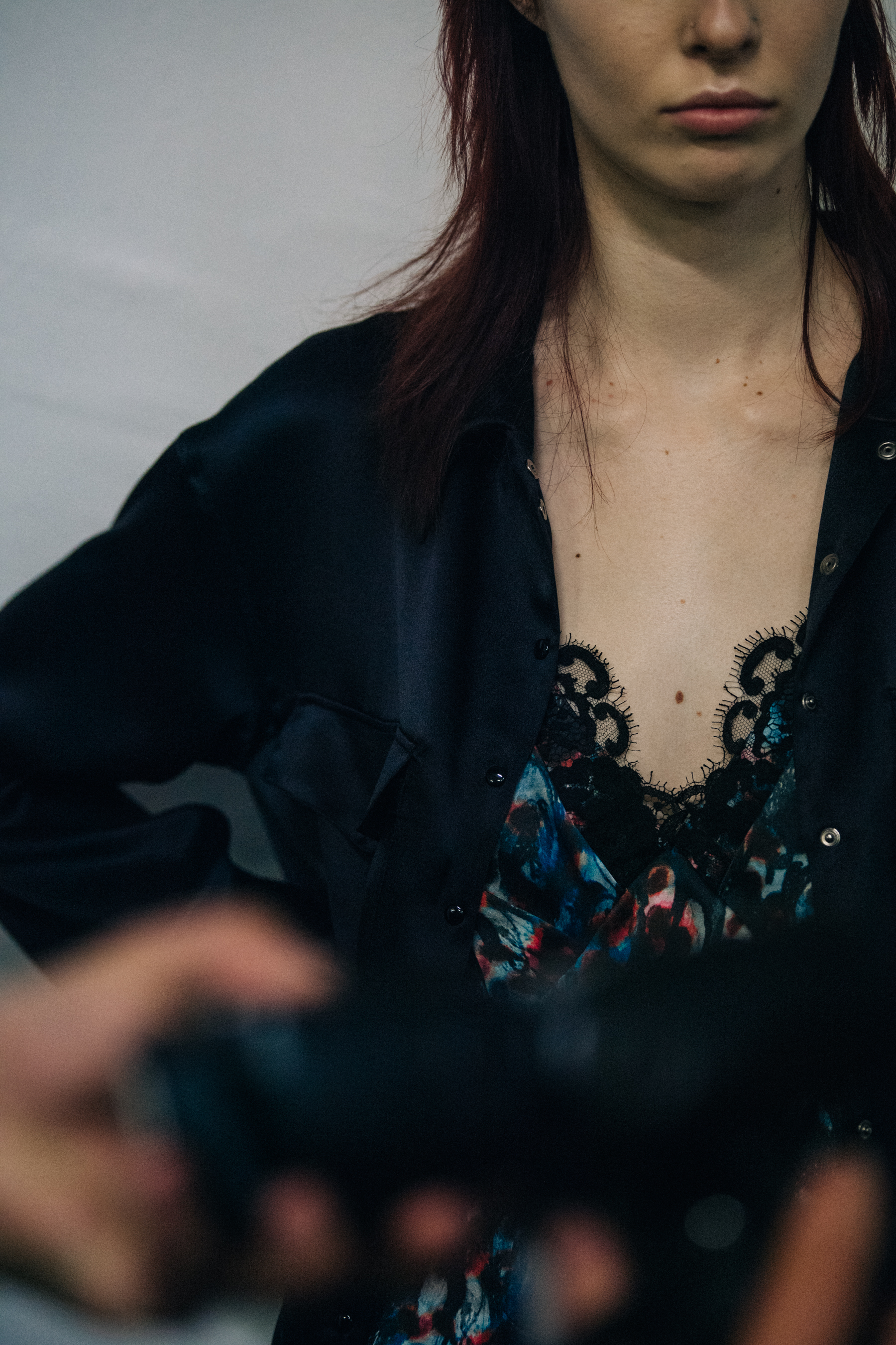 Remington Williams backstage at Olivier Theyskens